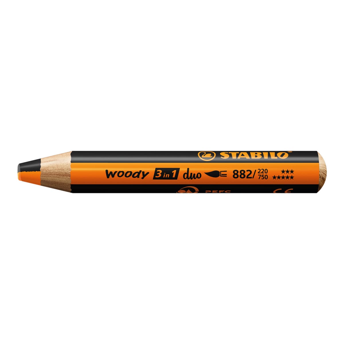 Stabilo Woody 3 in 1 Duo Pencil - Orange and Black