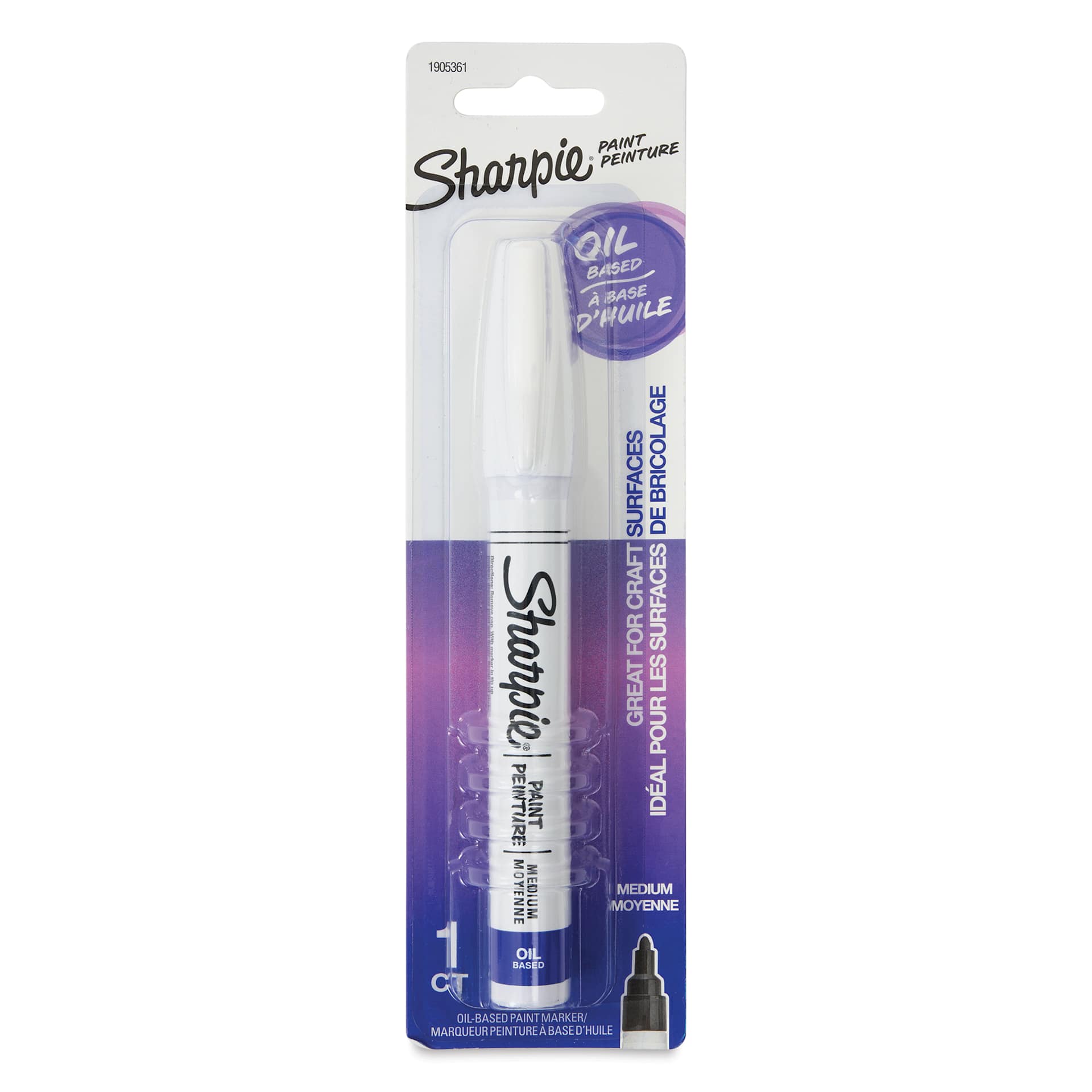 Sharpie Oil-Based Paint Marker - White, Medium Point, front of the packaging Sharpie Oil-Based Paint Marker - White, Medium Point, front of the packaging