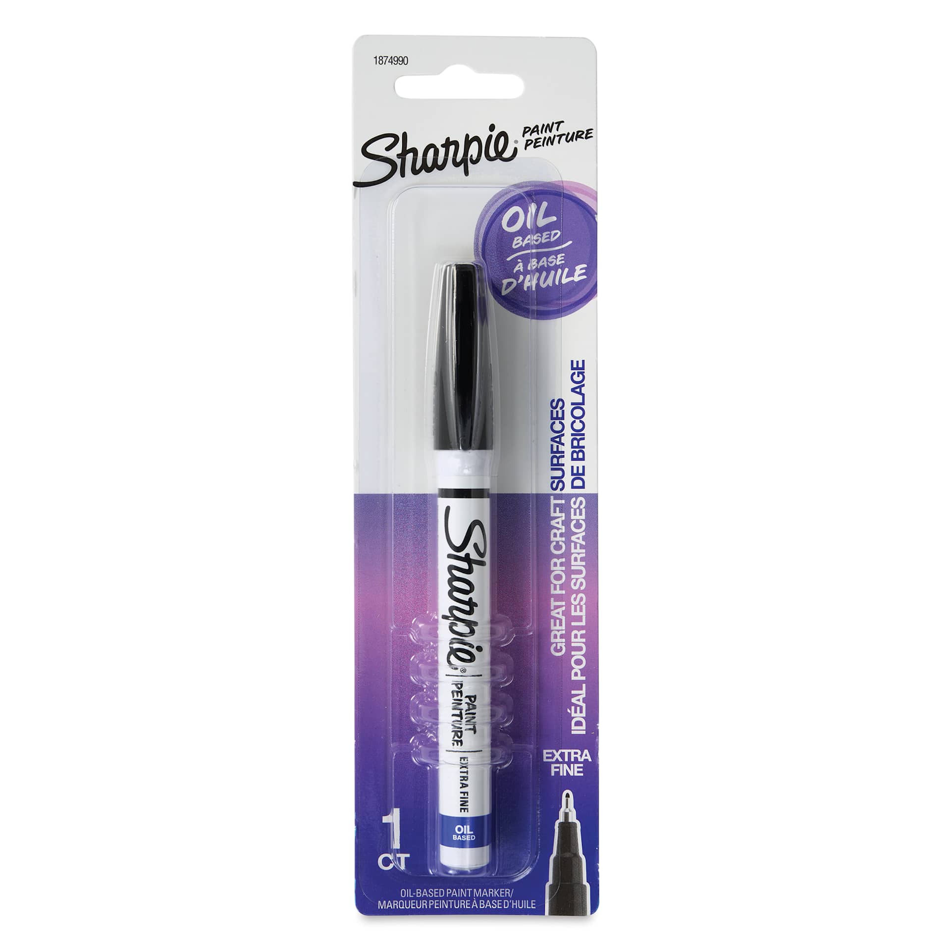 Sharpie Oil-Based Paint Marker - Black, Extra Fine Point, front of the packaging Sharpie Oil-Based Paint Marker - Black, Extra Fine Point, front of the packaging