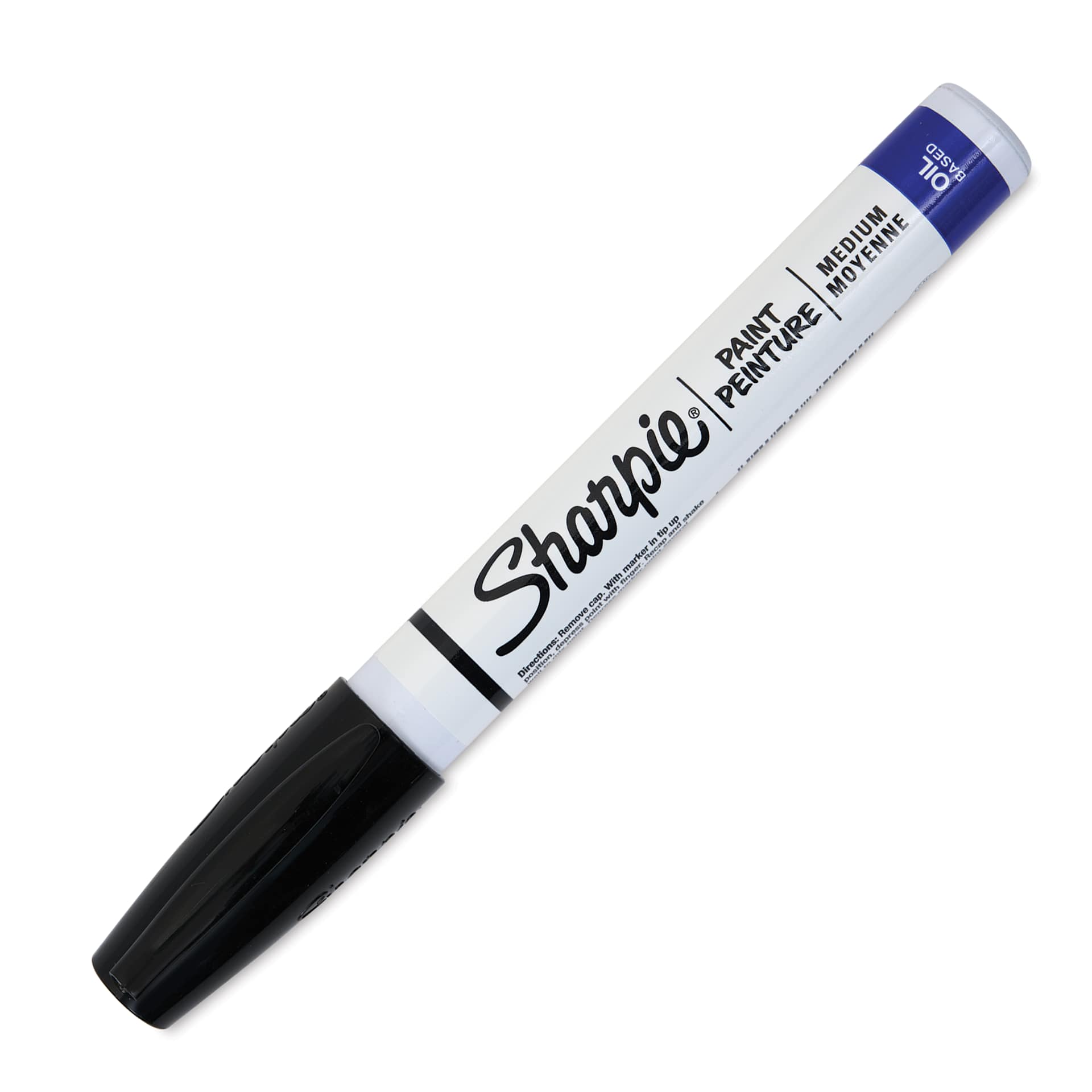 Sharpie Oil-Based Paint Marker - Black, Medium Point, cap on