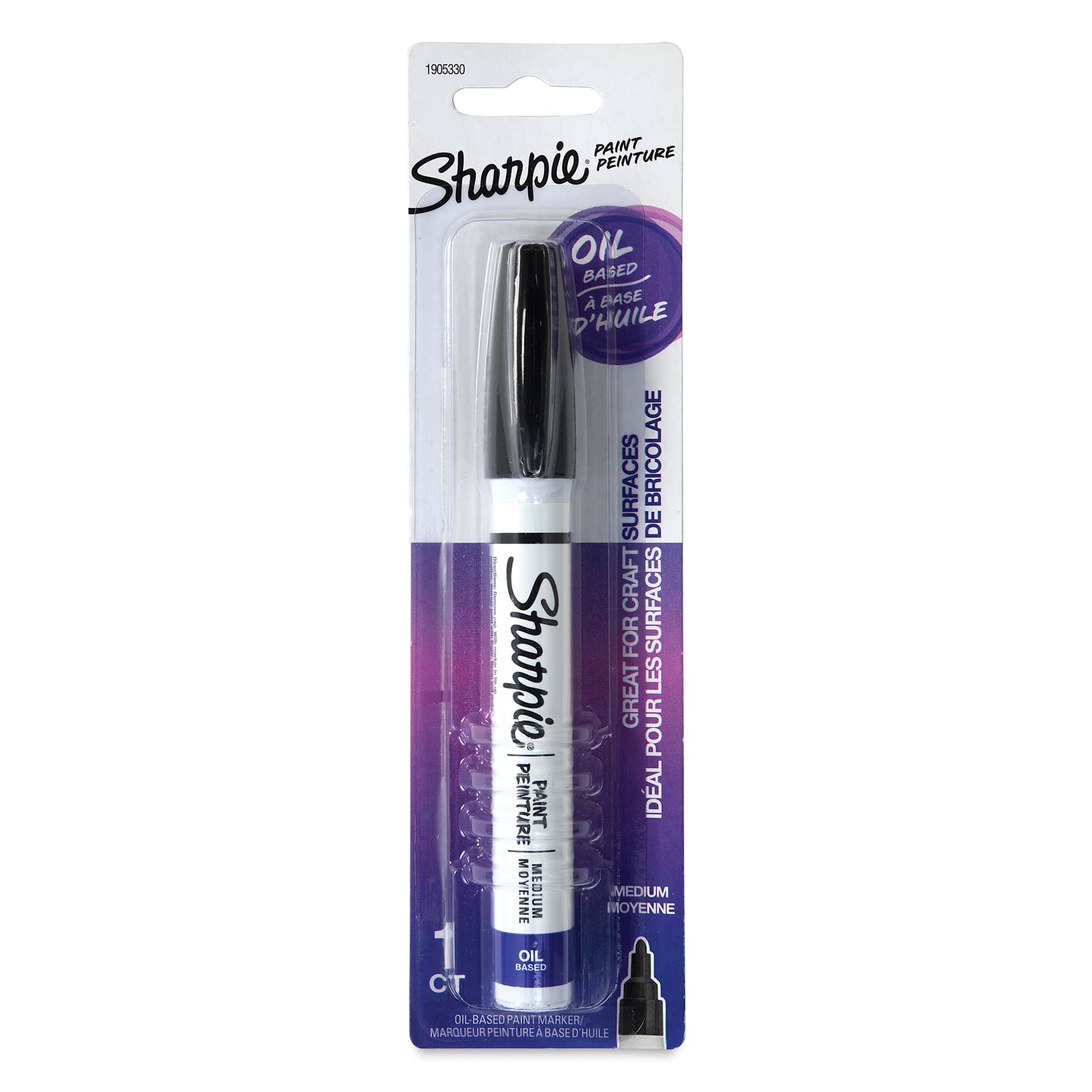 Sharpie Oil-Based Paint Marker - Black, Medium Point, front of the packaging