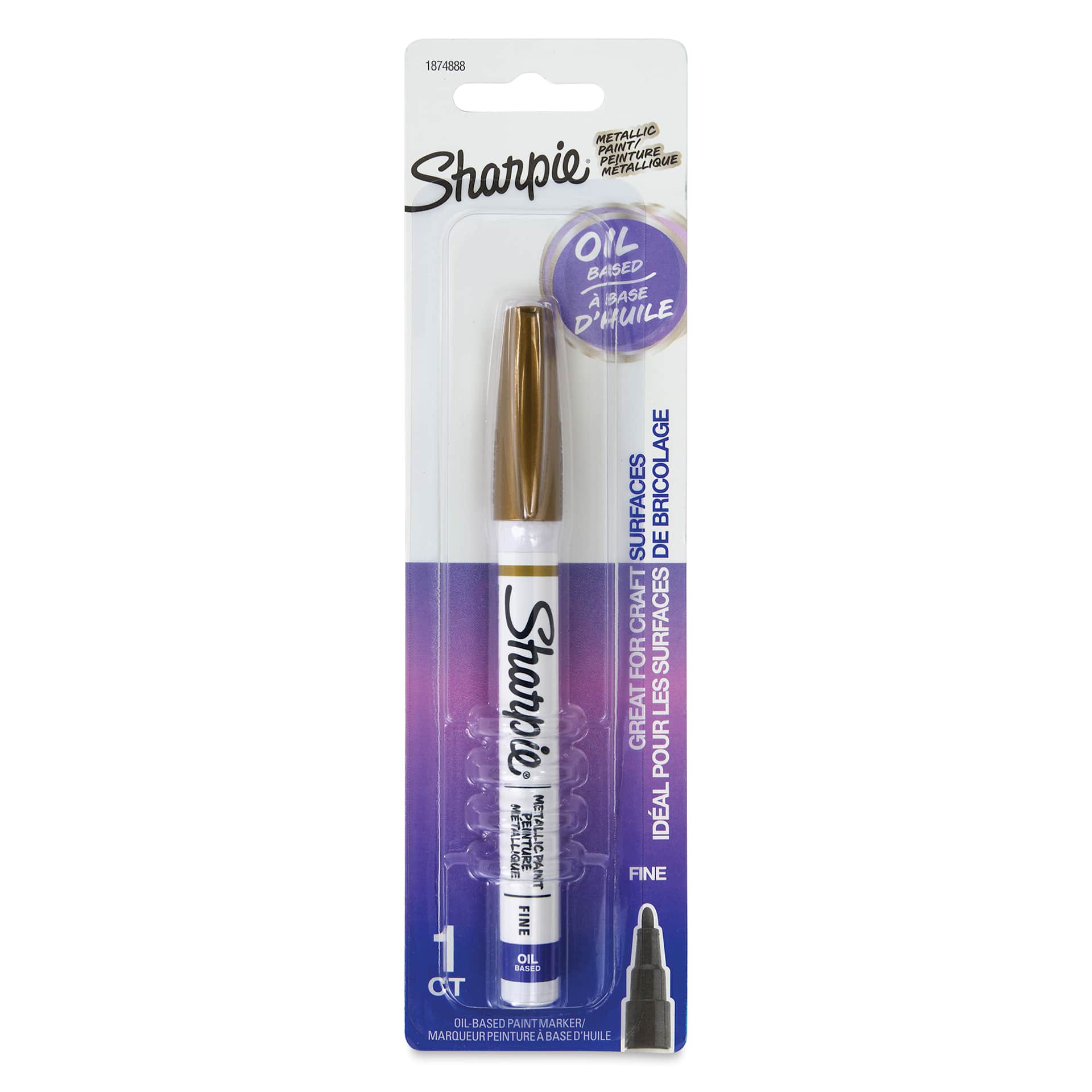 Sharpie Oil-Based Paint Marker - Metallic Gold, Fine Point, front of the packaging