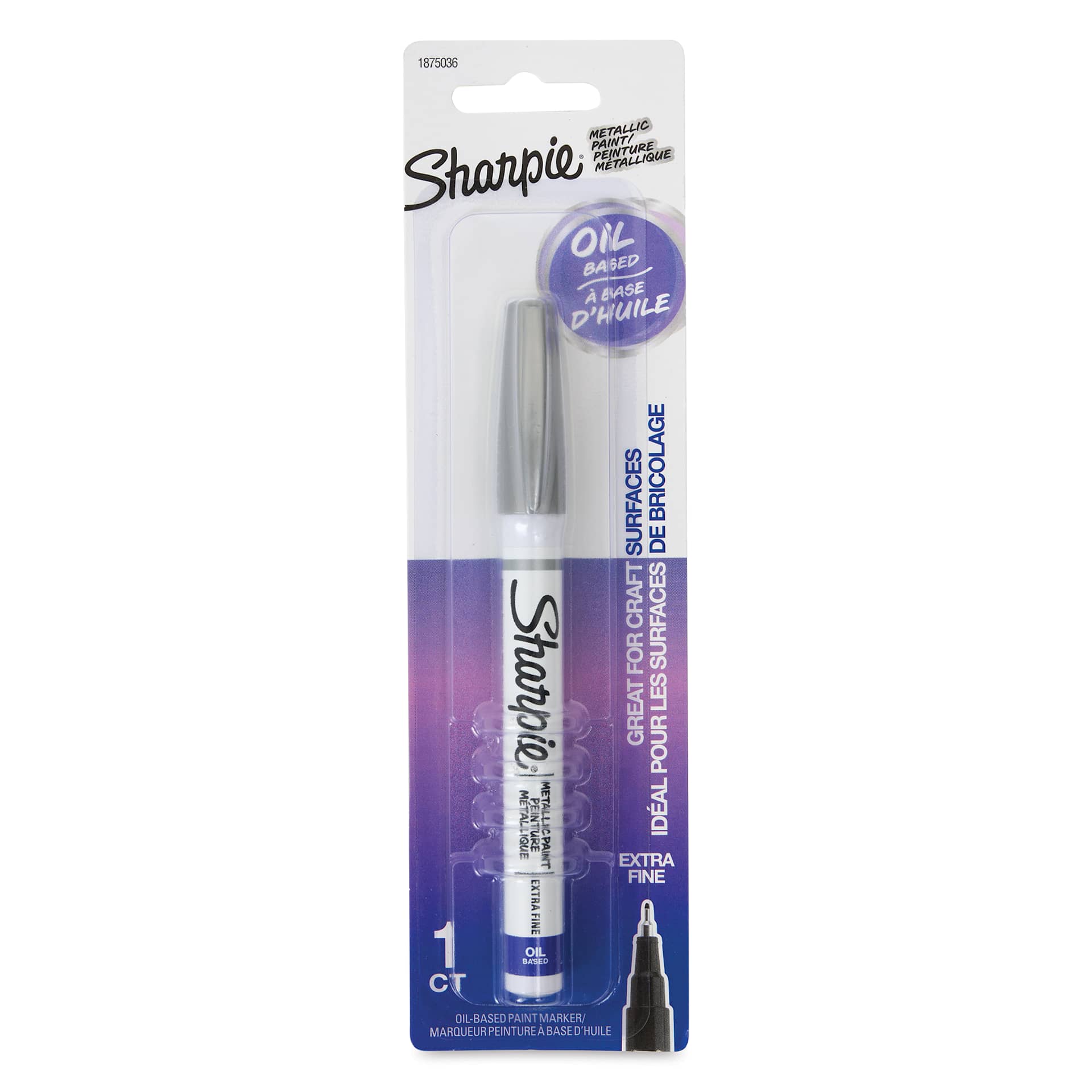 Sharpie Oil-Based Paint Marker - Metallic Silver, Extra Fine Point, front of the packaging