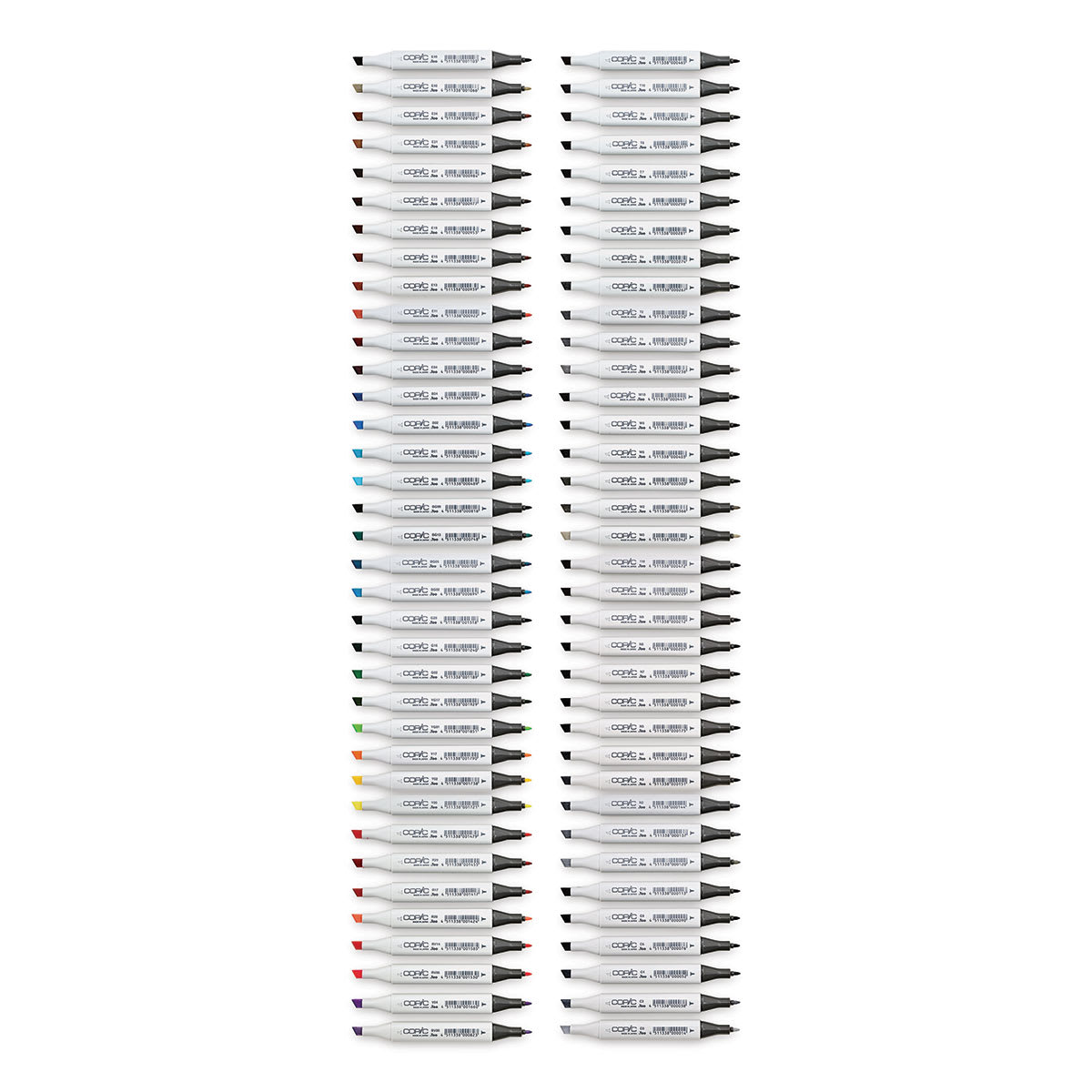 Copic Classic Marker - Set A Broad Range, Set of 72 (set contents with caps off)wsd