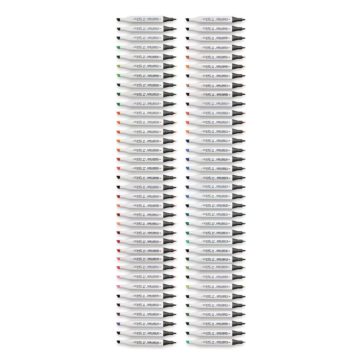 Copic Classic Marker - Set C Flesh Tones, Set of 72 (set contents with caps off)