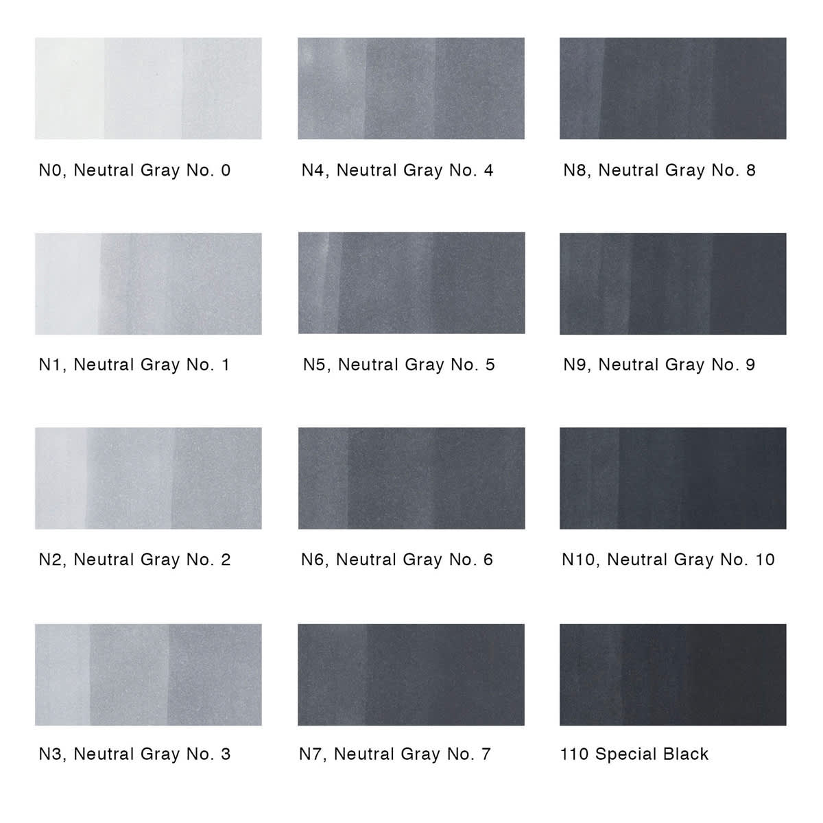 Copic Classic Marker - Set of 12, Neutral Gray