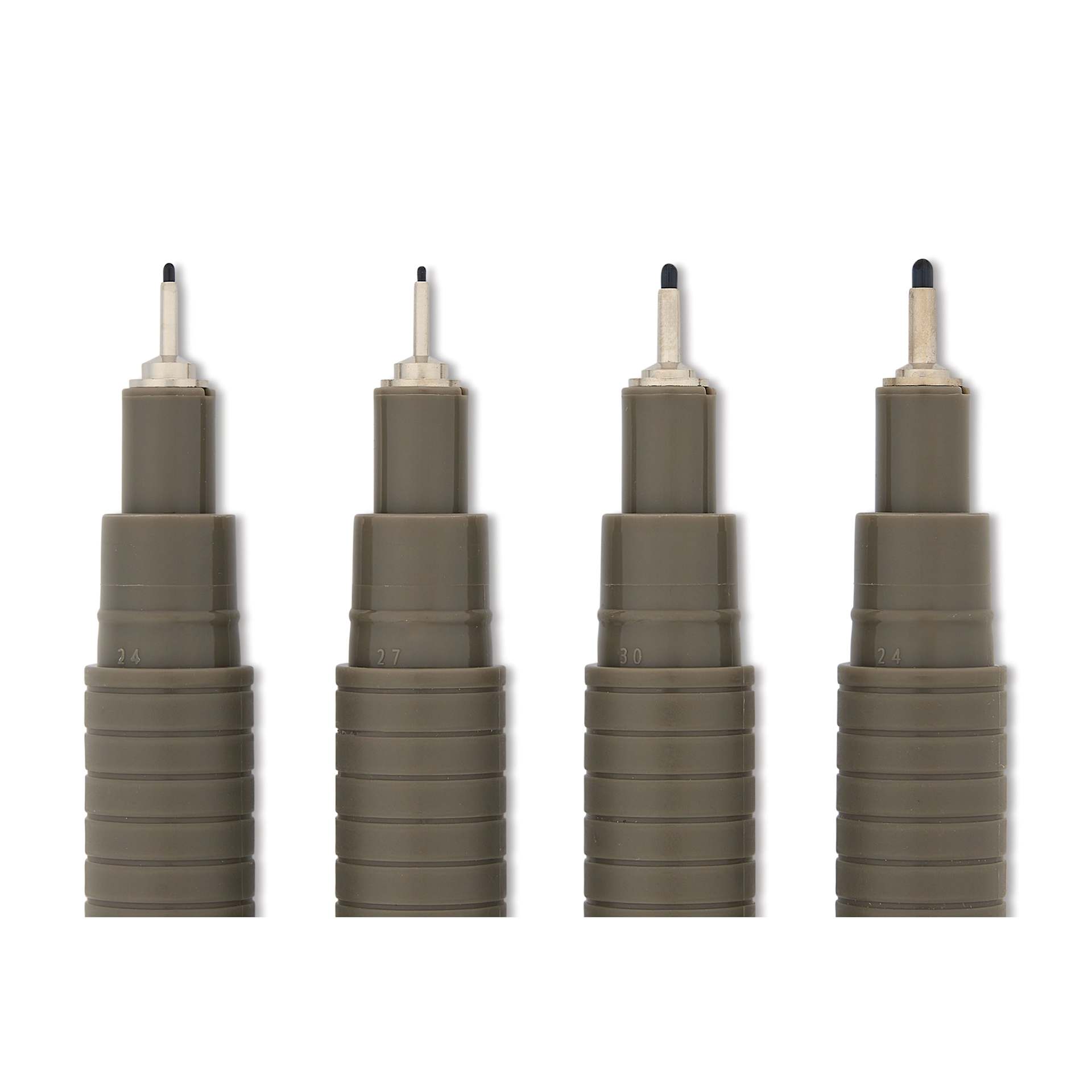 Artline Drawing Pens - Wallet Set of 4, Grey, close up