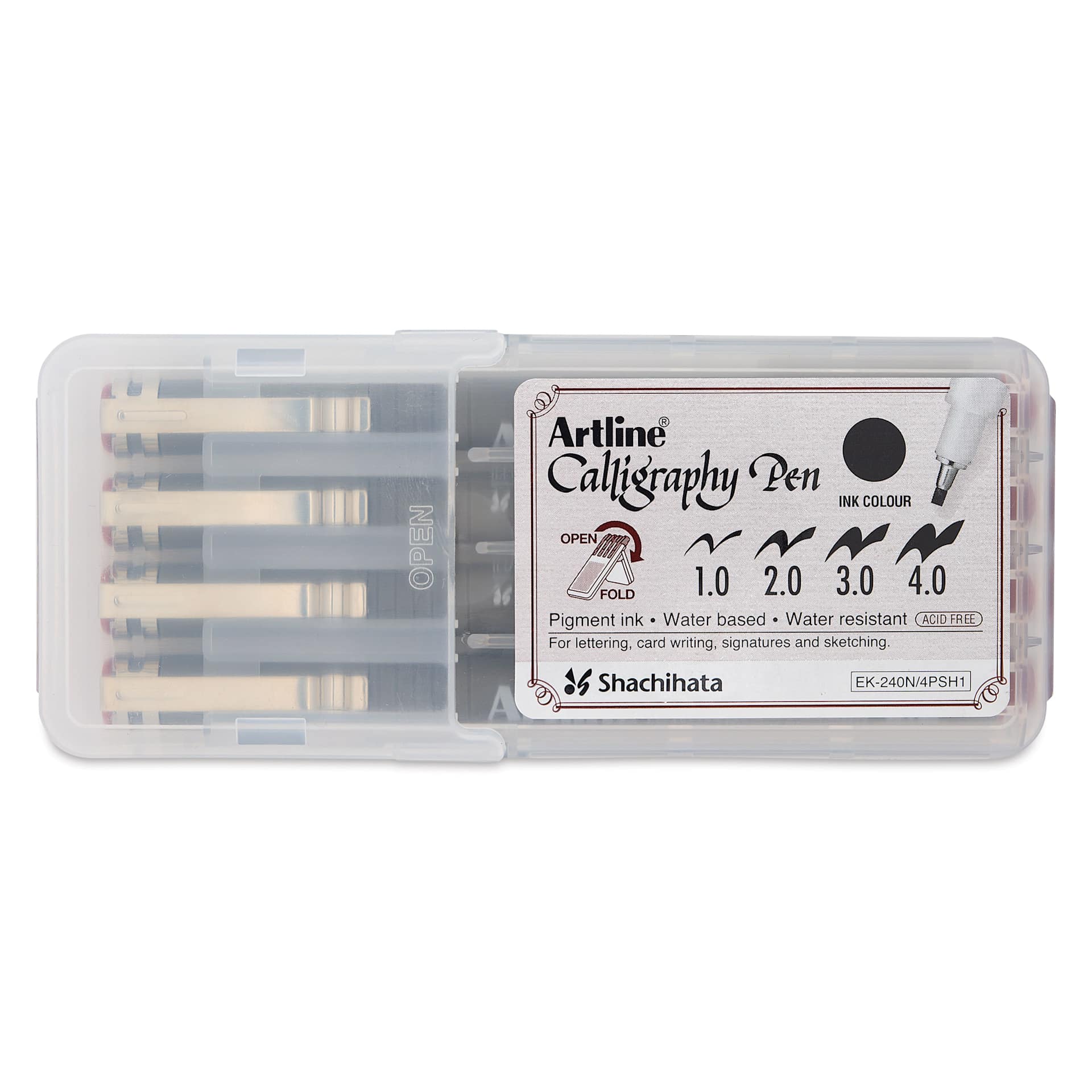 Artline Drawing Pens - Wallet Set of 4, Sepia, front of packaging