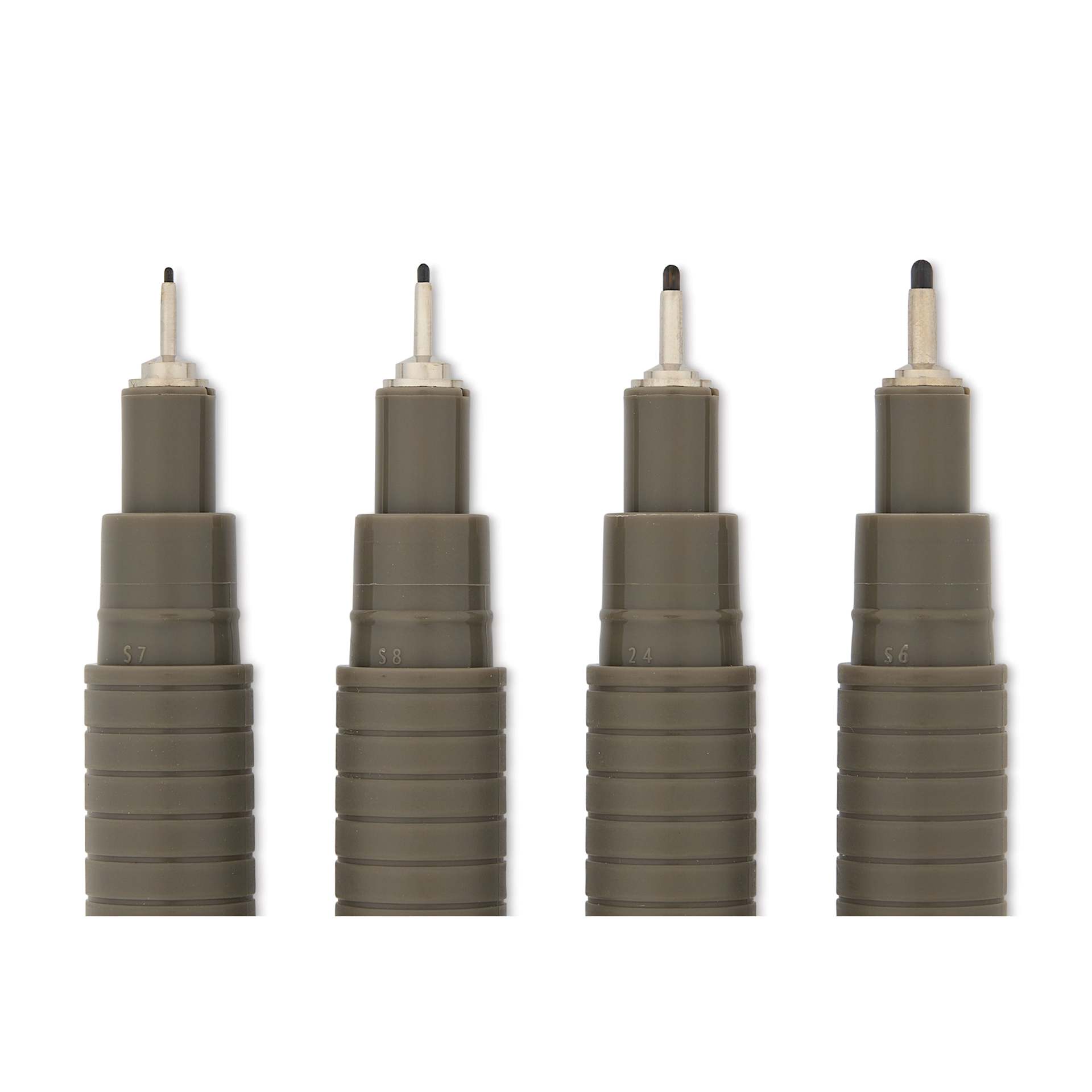 Artline Drawing Pens - Wallet Set of 4, Pale Brown, close up
