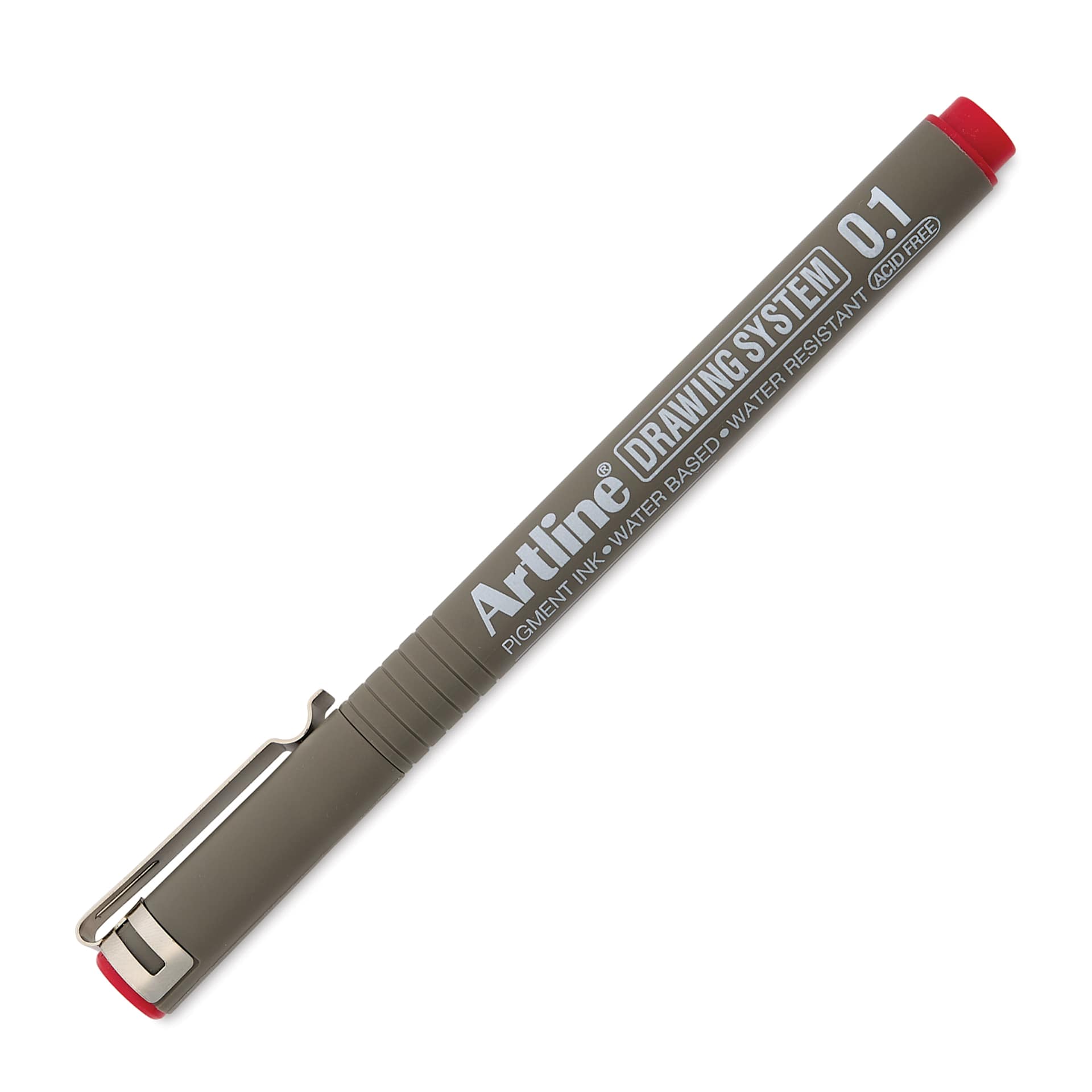 Artline Drawing Pen - Red, 0.1 mm Tip, capped