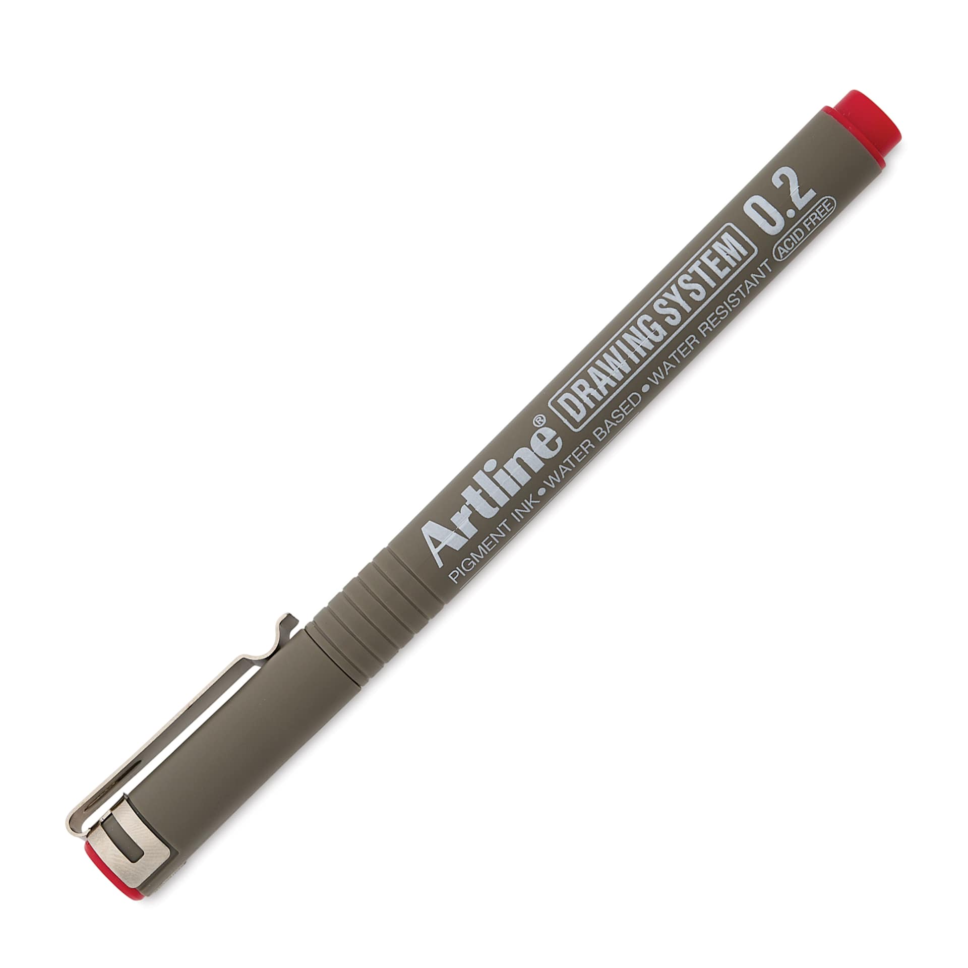 Artline Drawing Pen - Red, 0.2 mm Tip, capped