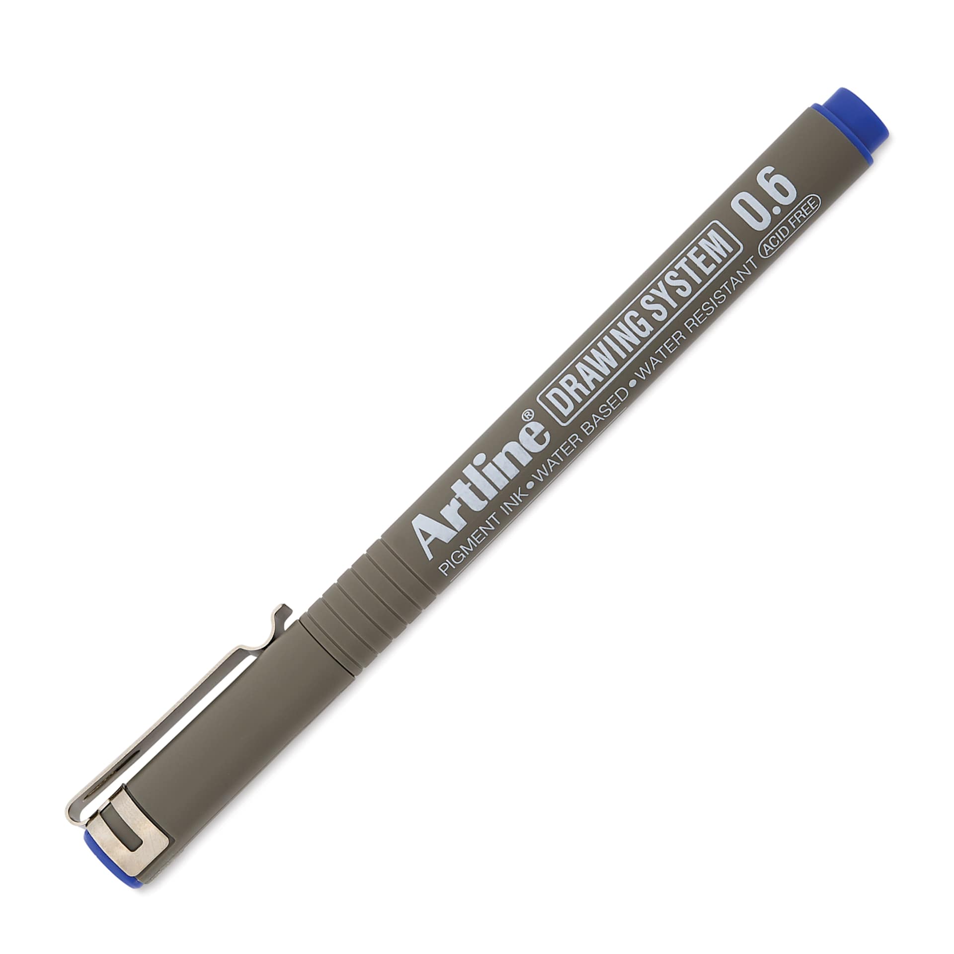 Artline Drawing Pen - Blue, 0.6 mm Tip, capped