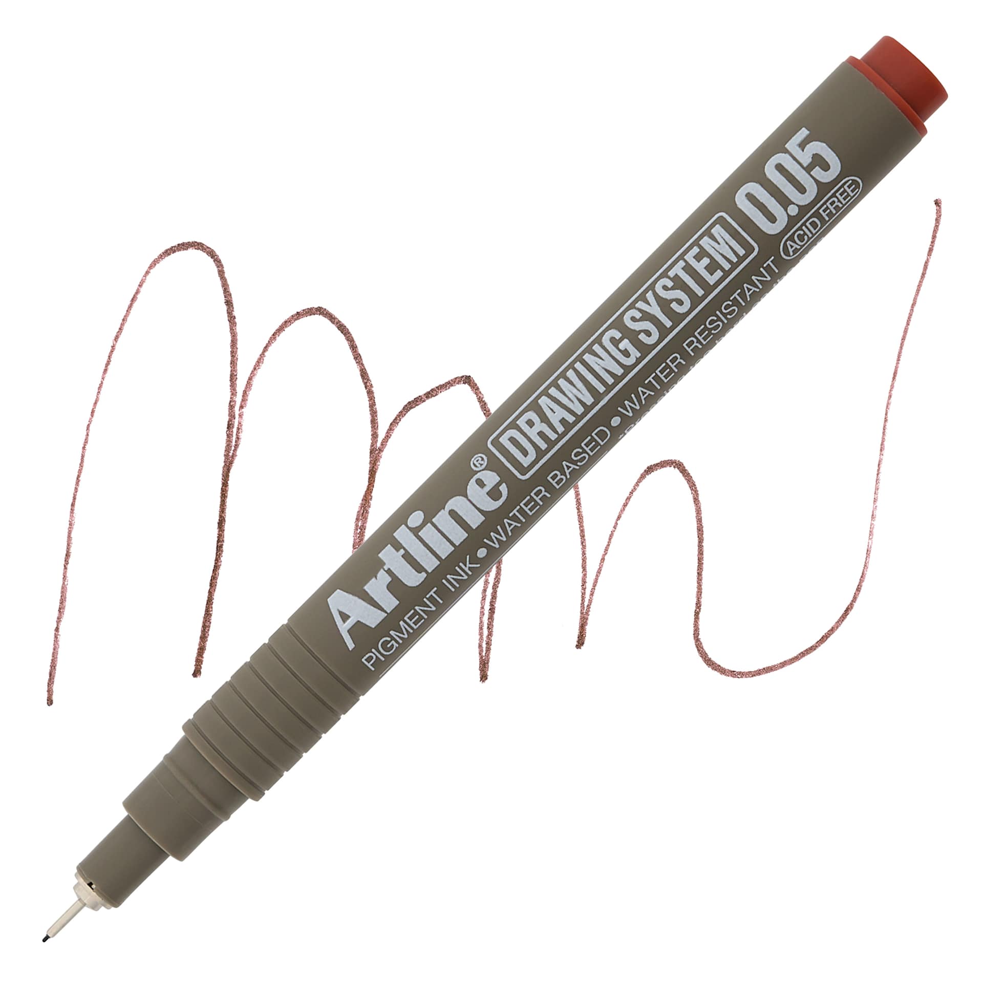 Artline Drawing Pen - Sepia, 0.05 mm Tip pen with swatch