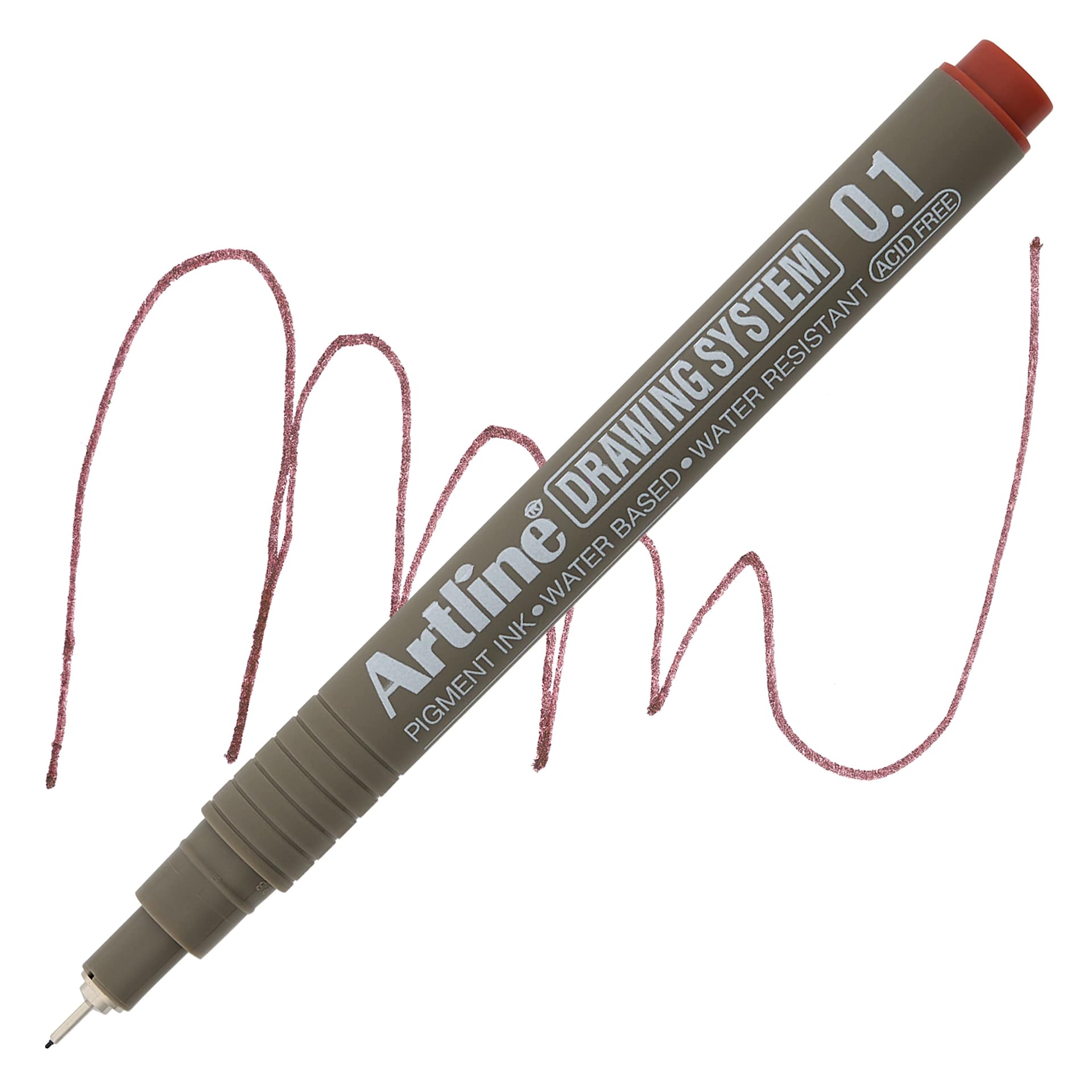 Artline Drawing Pen - Sepia, 0.1 mm Tip pen with swatch