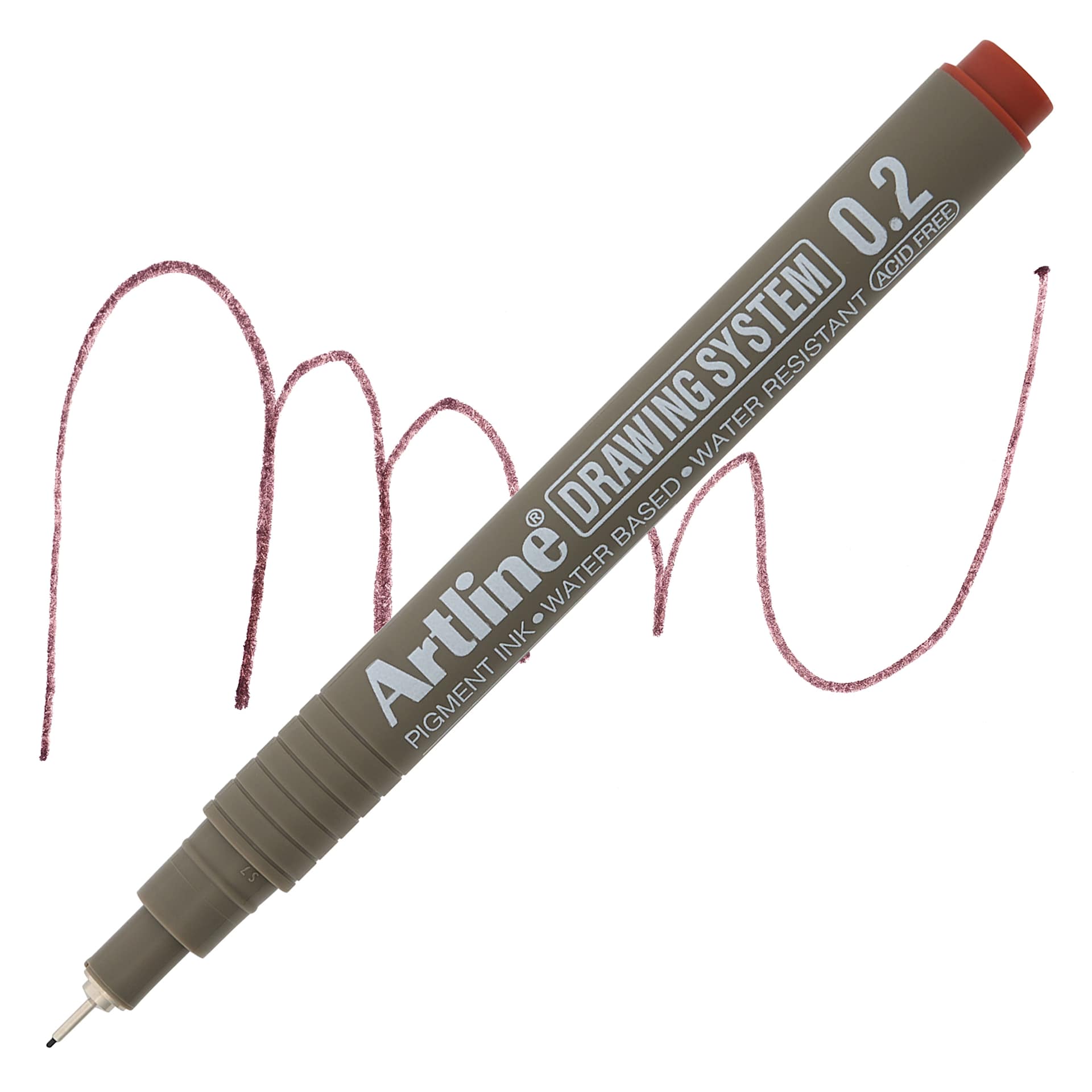 Artline Drawing Pen - Sepia, 0.2 mm Tip pen with swatch