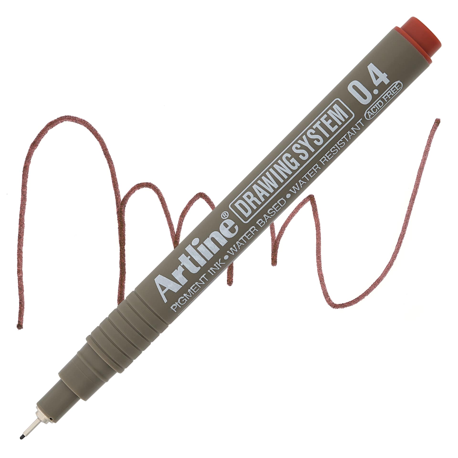 Artline Drawing Pen - Sepia, 0.4 mm Tip pen with swatch