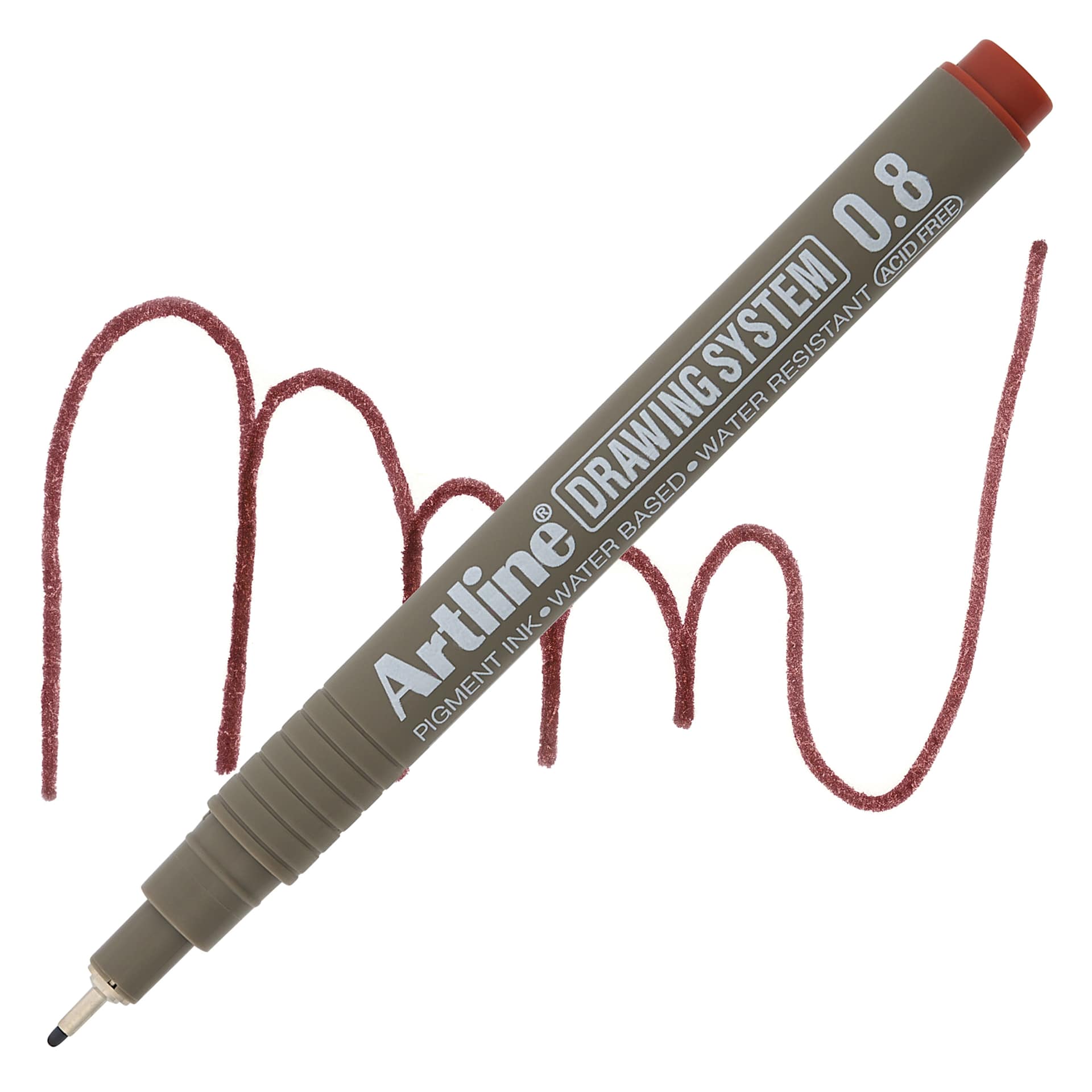 Artline Drawing Pen - Sepia, 0.8 mm Tip pen with swatch