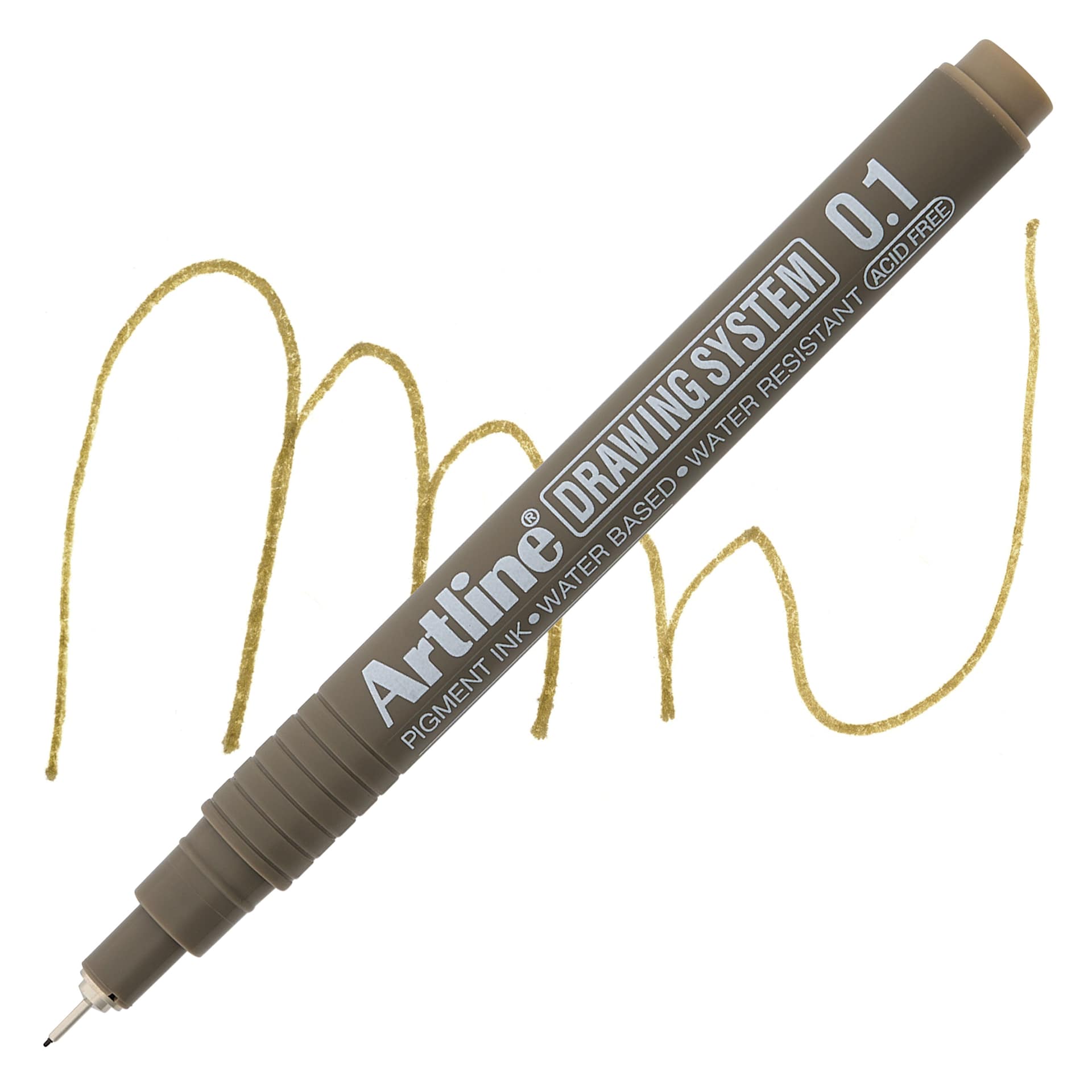 Artline Drawing Pen - Pale Brown, 0.1 mm Tip pen with swatch