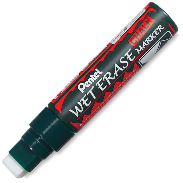 Pentel Wet Erase Chalk Markers - Single Red Jumbo Chalk Marker open and at angle