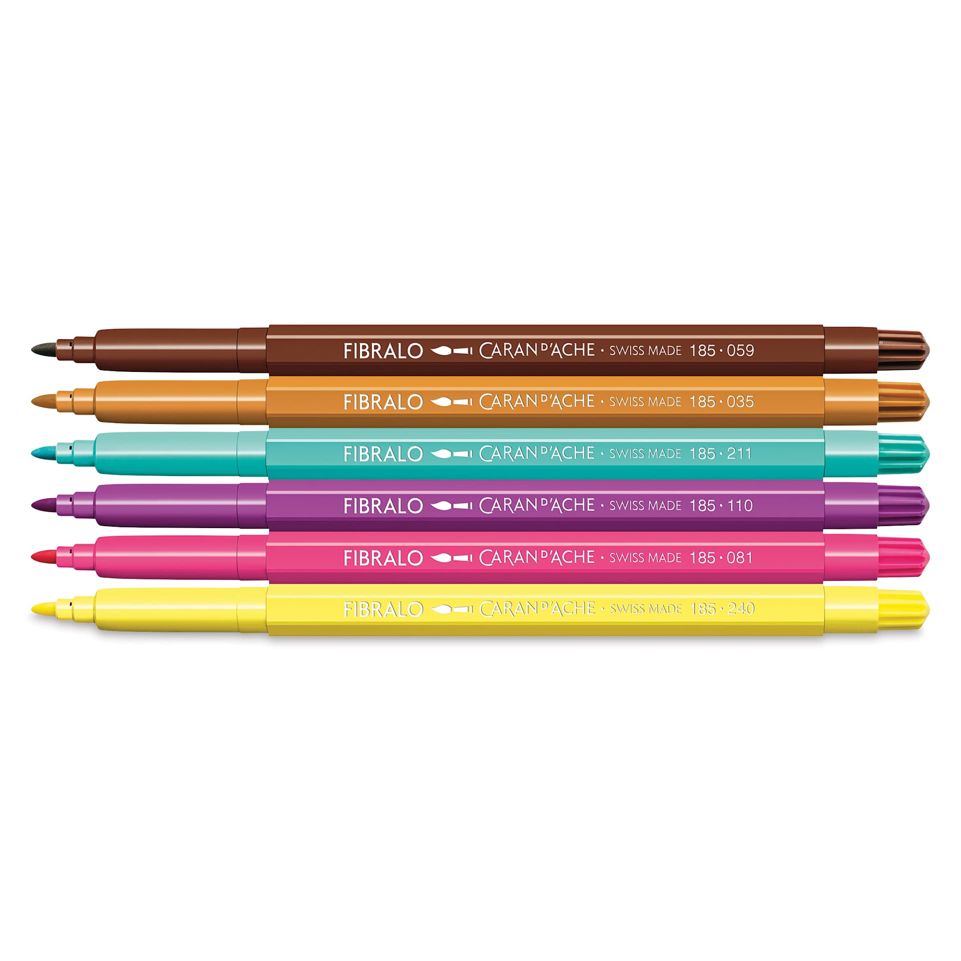Caran d'Ache Fibralo Water-Soluble Markers - Set of 6, Kawaii Candy World, contents