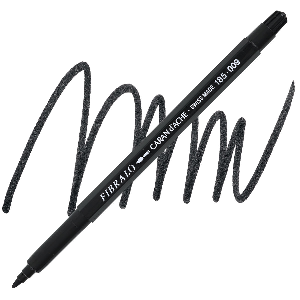 Caran d'Ache Fibralo Marker - Black marker and swatch