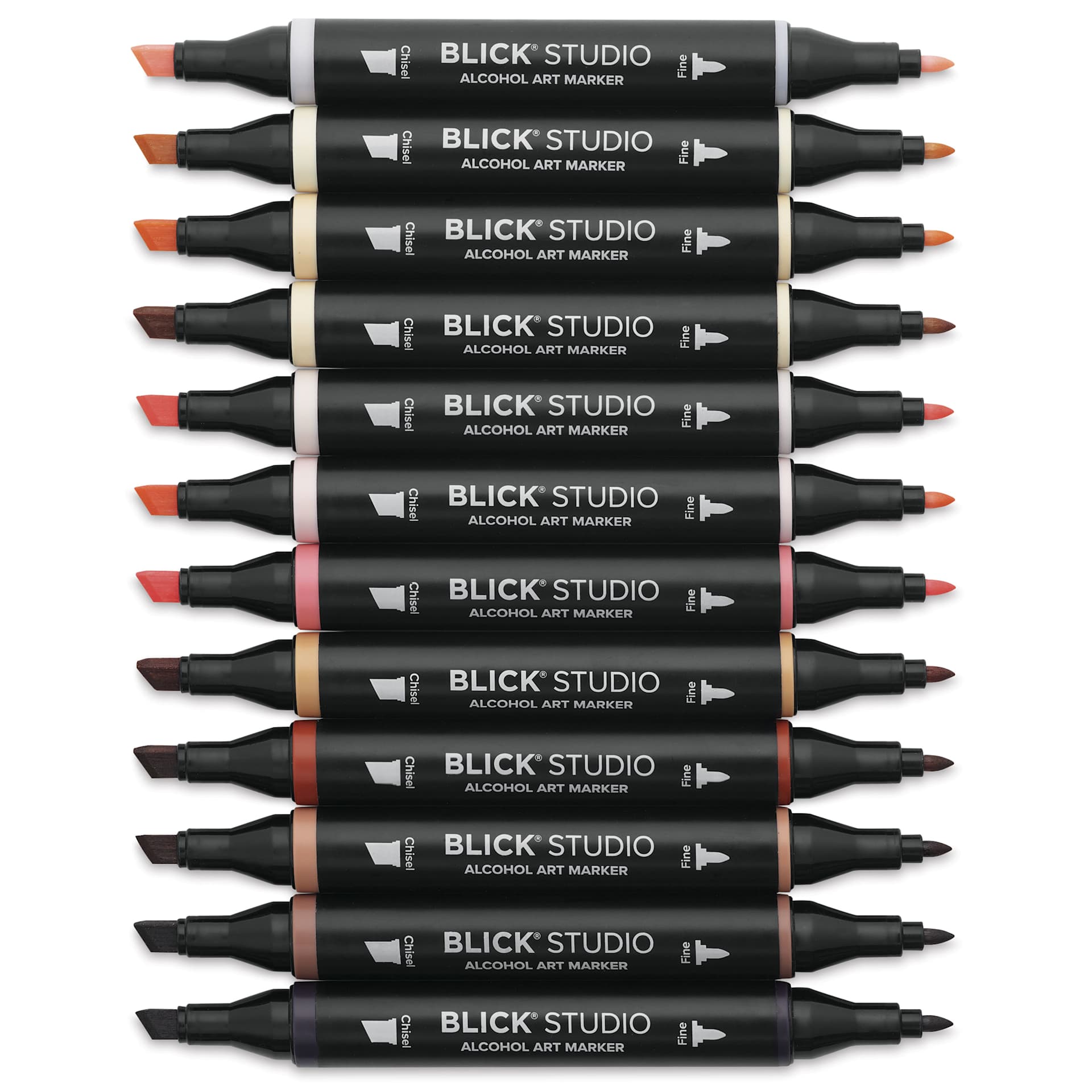 Blick Studio Double-Ended Alcohol Art Markers - Portrait Colors, Set of 12, out of packaging