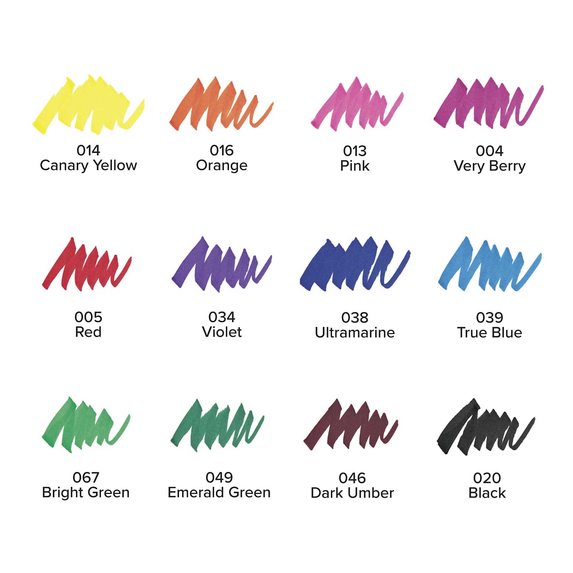 Blick Studio Double-Ended Alcohol Art Markers - Assorted Colors, Set of 12, swatches