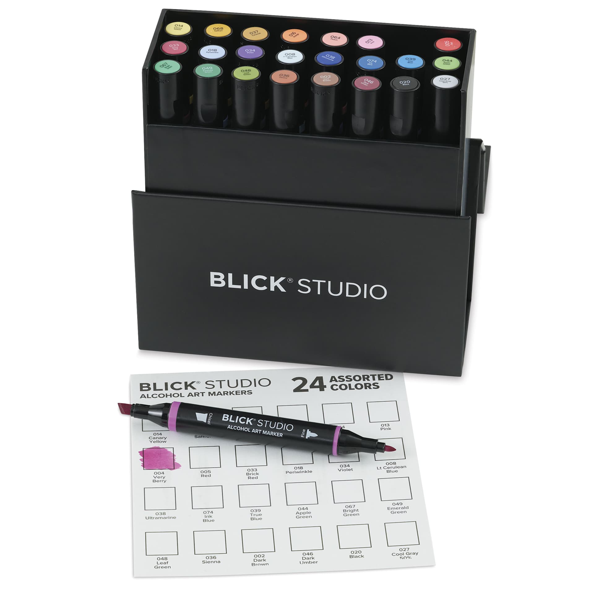 Blick Studio Double-Ended Alcohol Art Markers - Assorted Colors, Set of 24