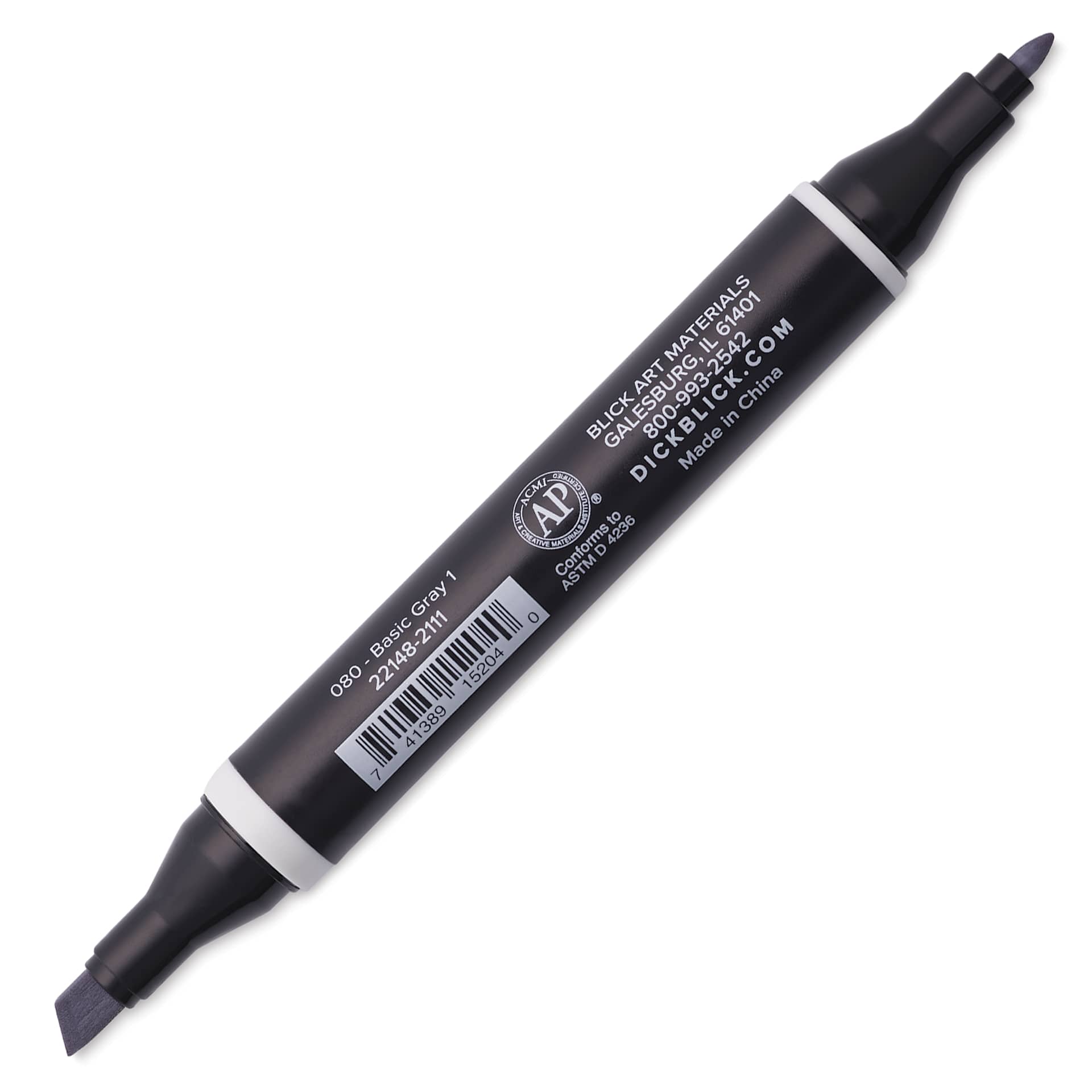 Blick Studio Alcohol Art Marker - 080 Basic Gray 1, marker with caps off