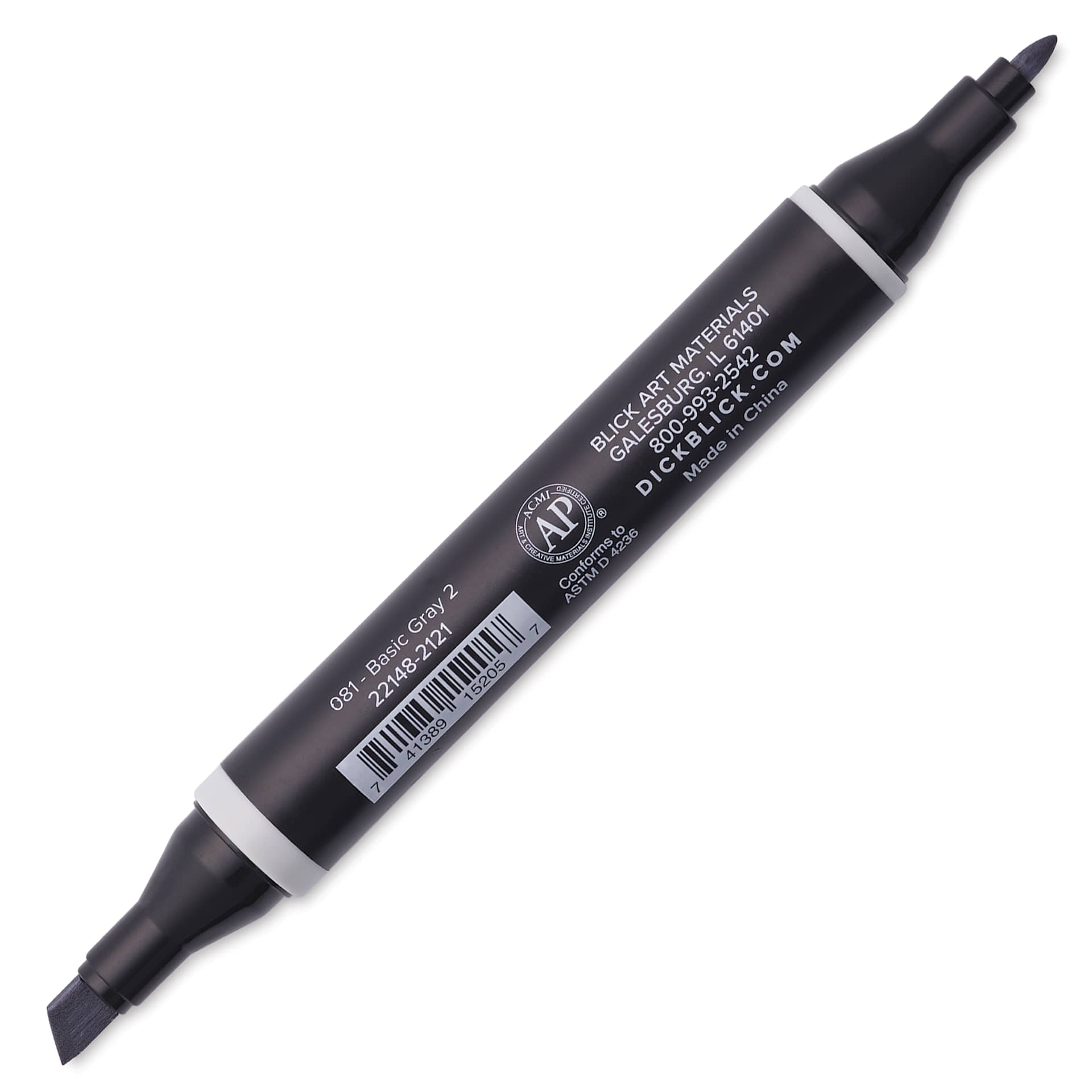 Blick Studio Alcohol Art Marker - 081 Basic Gray 2, marker with caps off