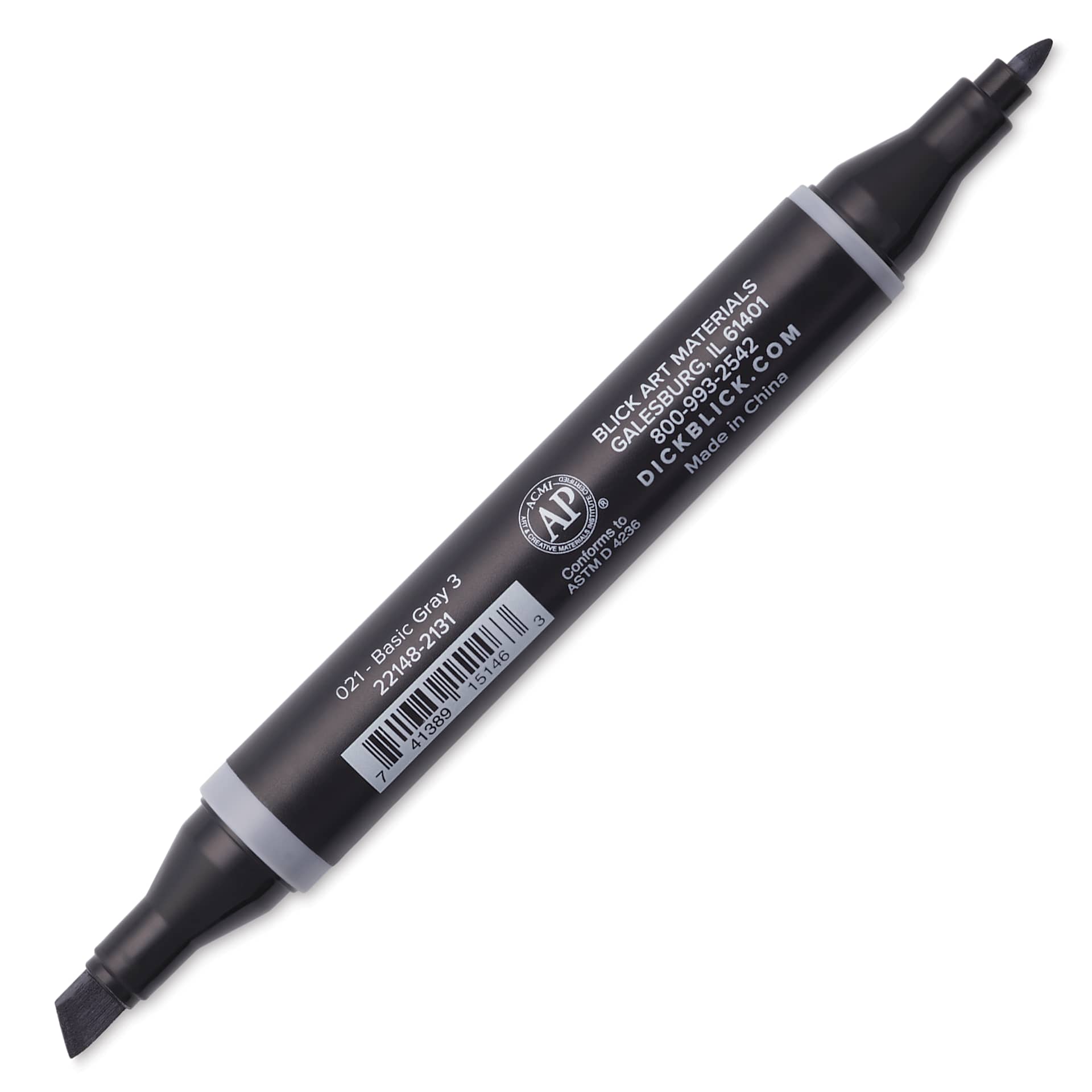 Blick Studio Alcohol Art Marker - 021 Basic Gray 3, marker with caps off