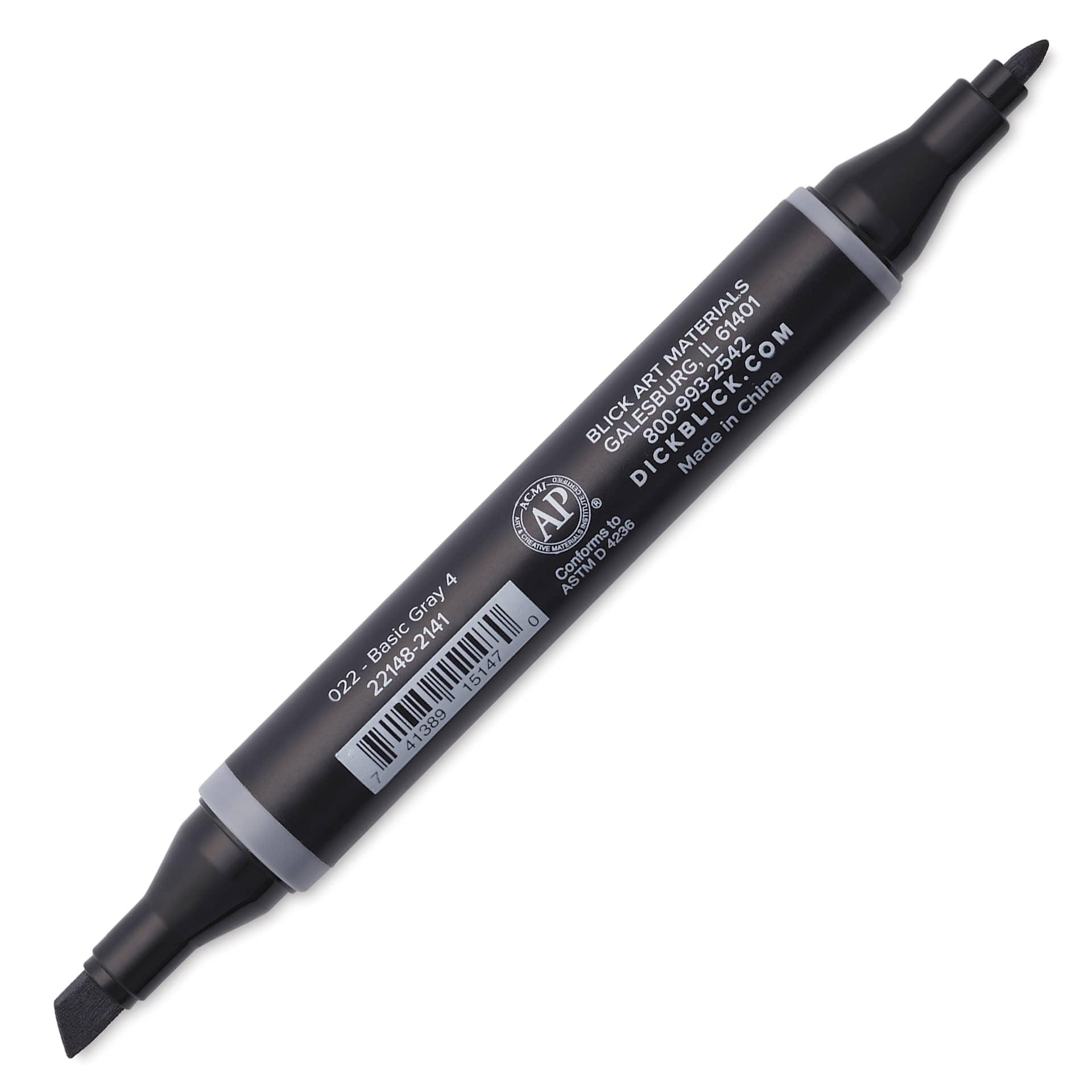 Blick Studio Alcohol Art Marker - 022 Basic Gray 4, marker with caps off