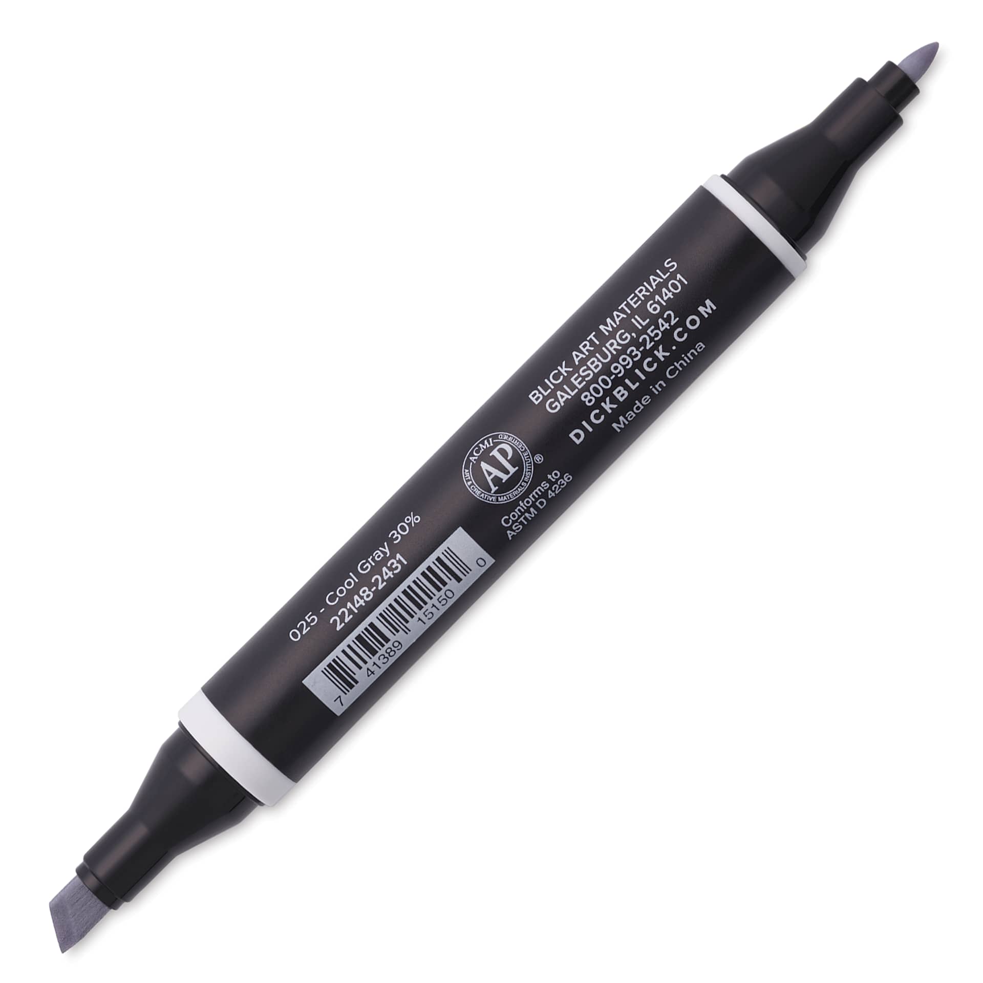 Blick Studio Alcohol Art Marker - 025 Cool Gray 30%, marker with caps off