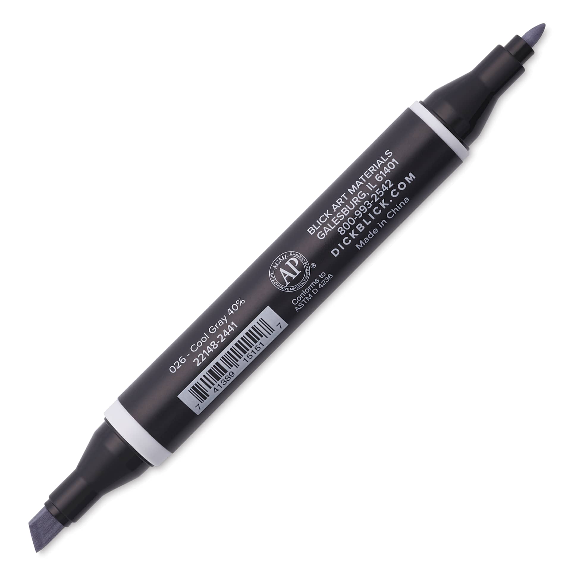 Blick Studio Alcohol Art Marker - 026 Cool Gray 40%, marker with caps off