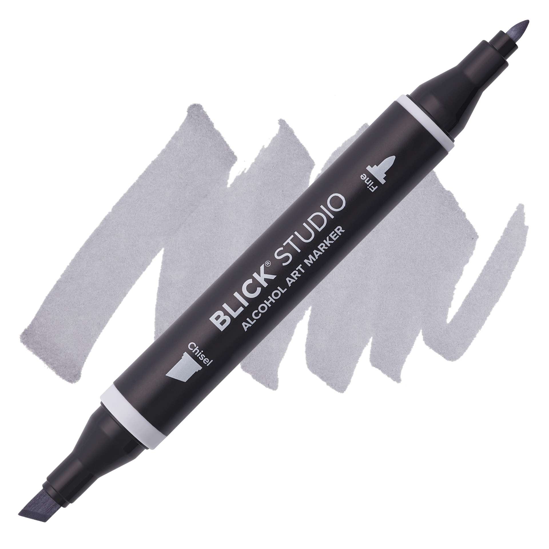 Blick Studio Alcohol Art Marker - 027 Cool Gray 50%, swatch and marker