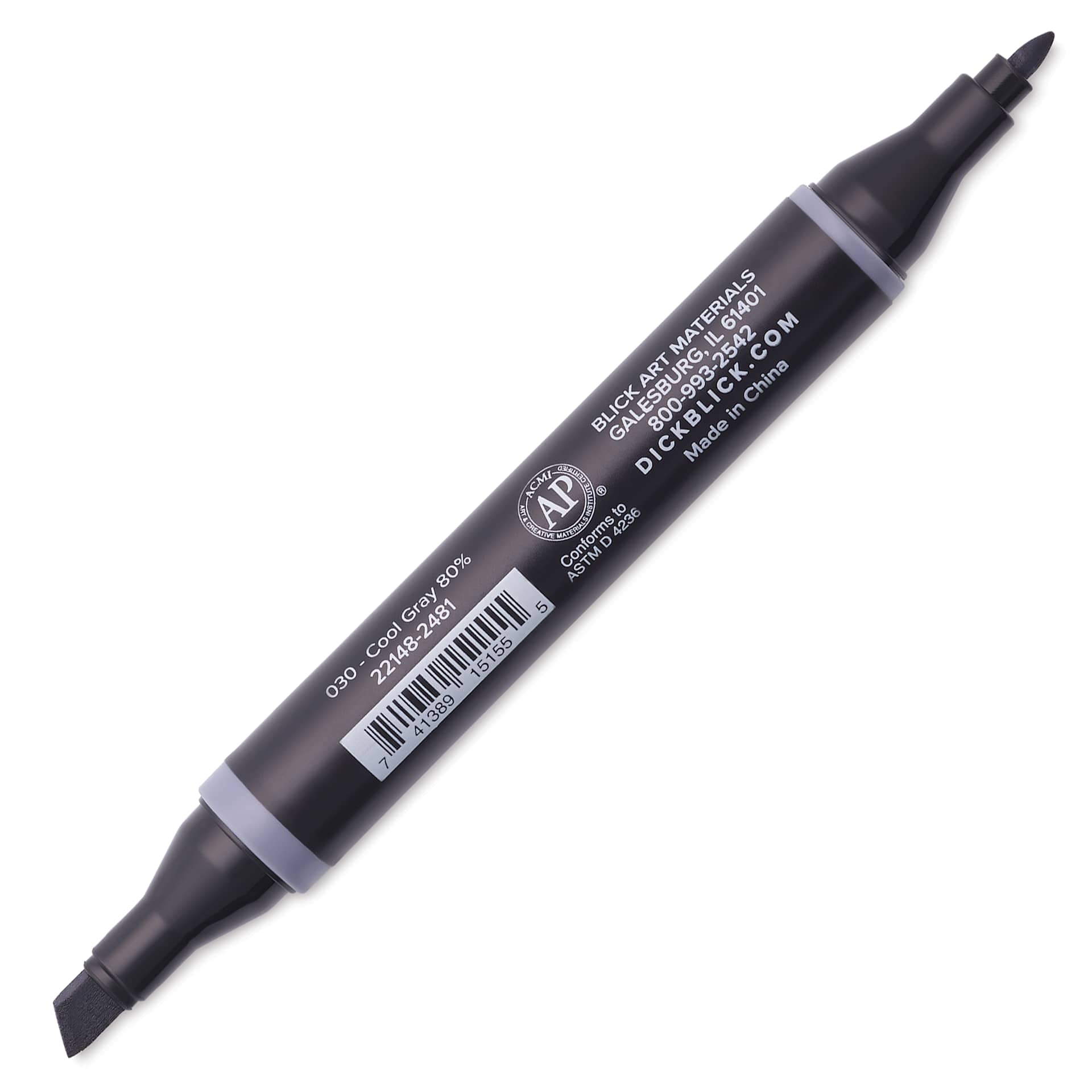 Blick Studio Alcohol Art Marker - 030 Cool Gray 80%, marker with caps on