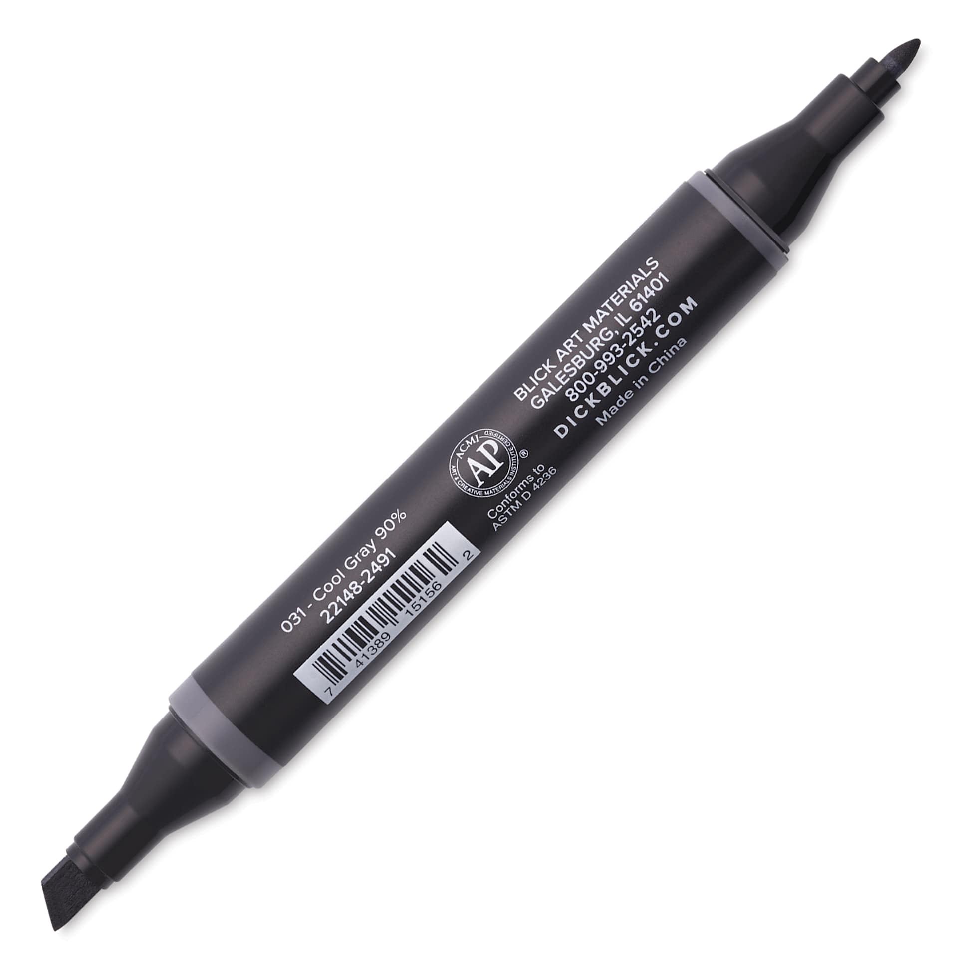 Blick Studio Alcohol Art Marker - 031 Cool Gray 90%, marker with caps off