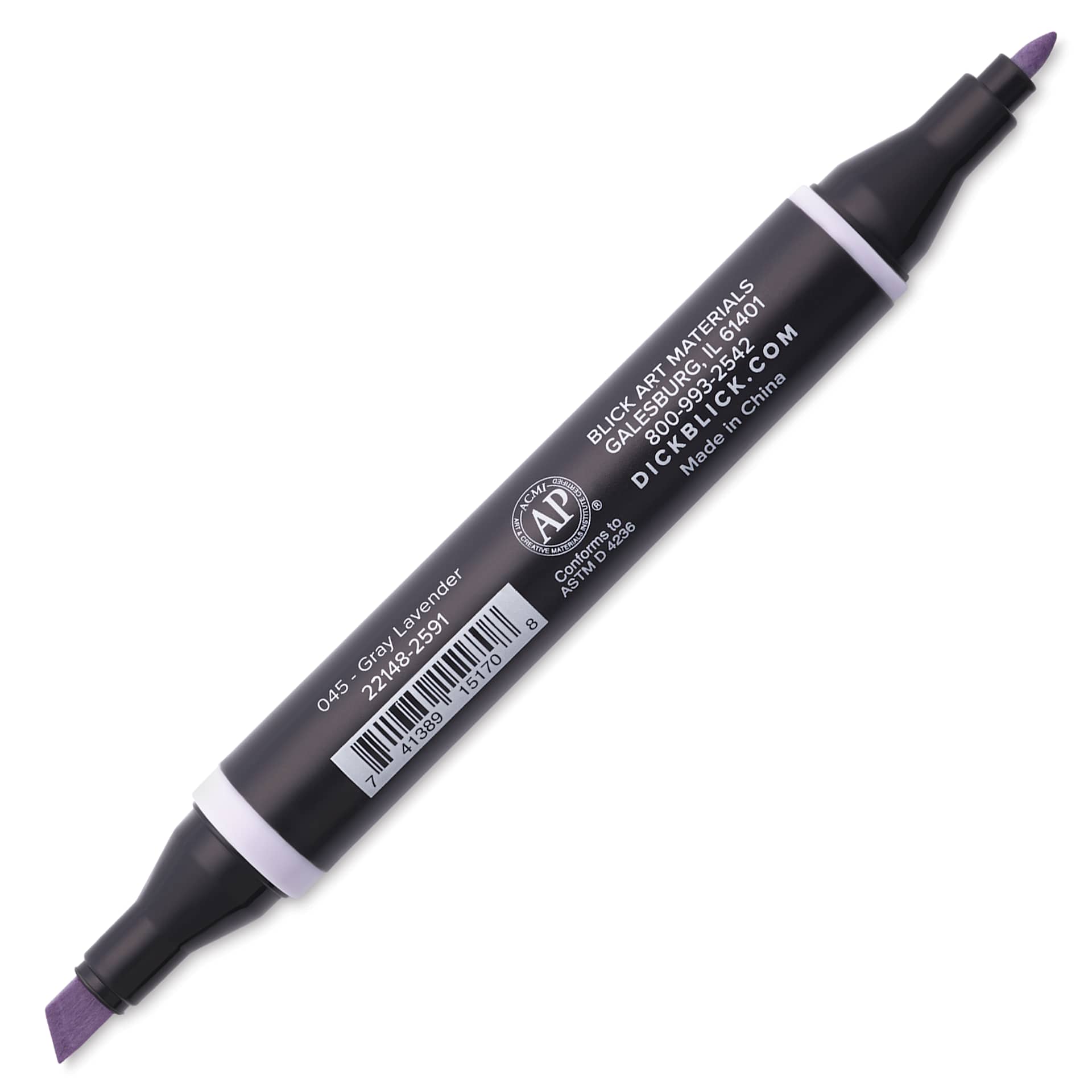Blick Studio Alcohol Art Marker - 045 Gray Lavender, marker with caps off