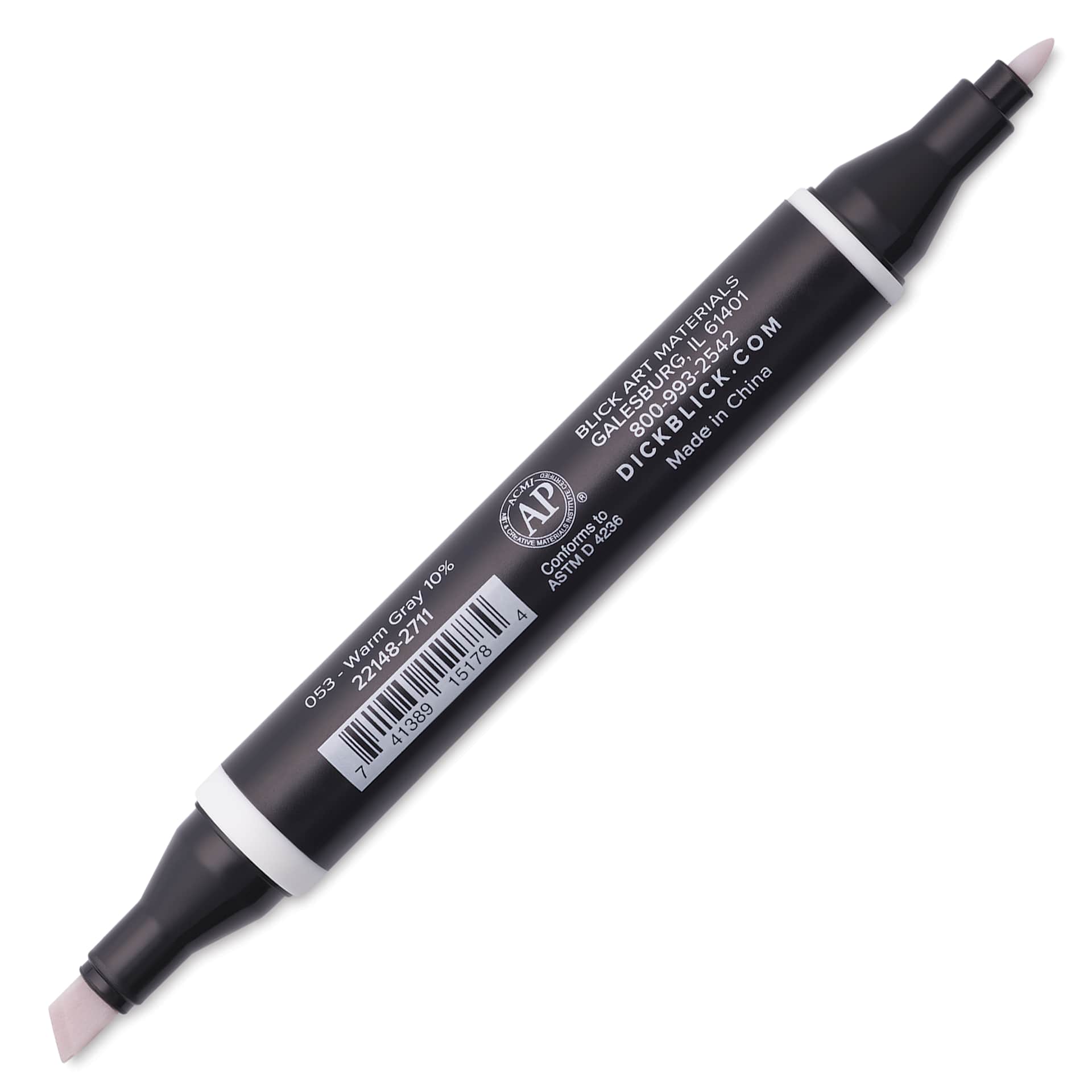 Blick Studio Alcohol Art Marker - 053 Warm Gray 10%, marker with caps off