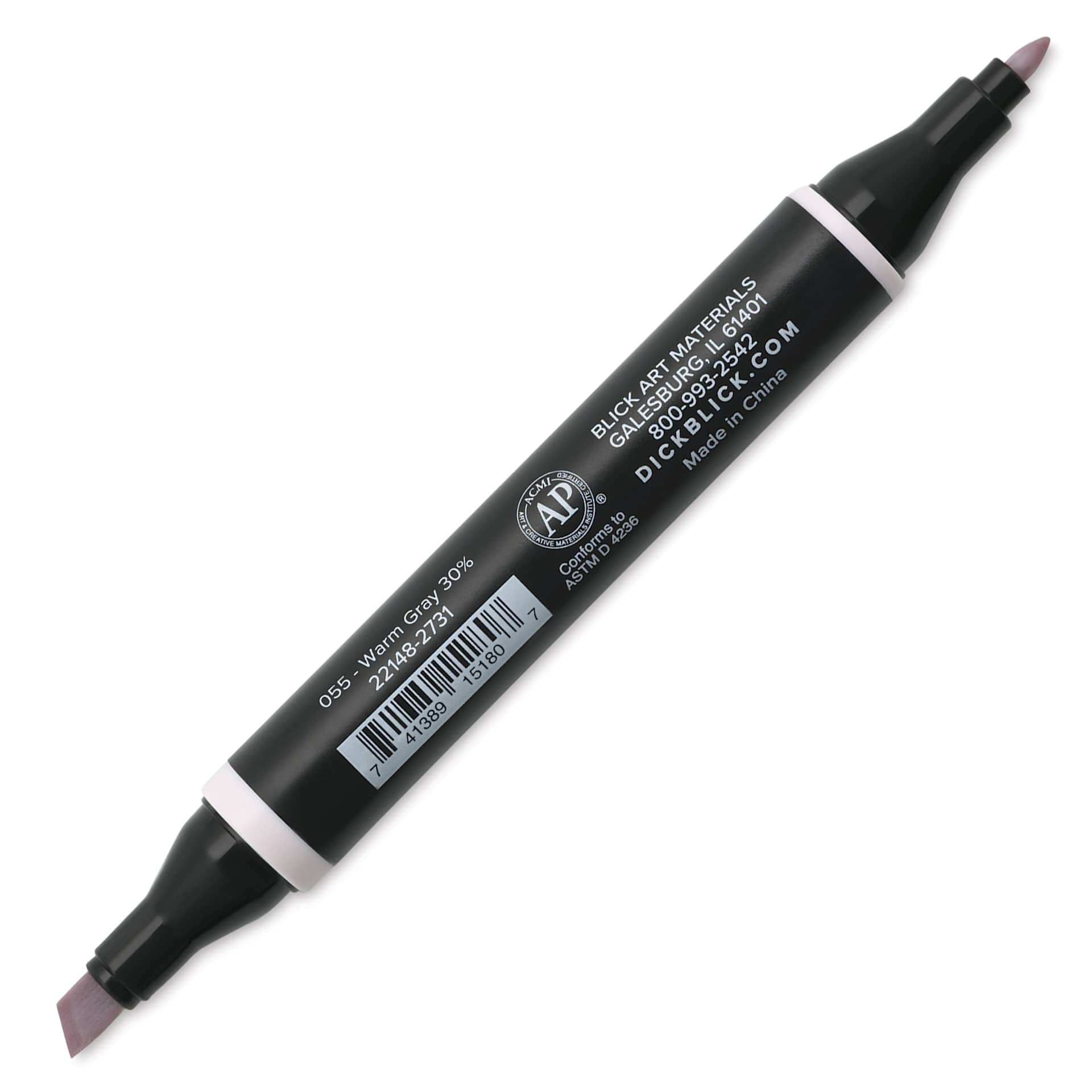 Blick Studio Alcohol Art Marker - 055 Warm Gray 30%, caps off