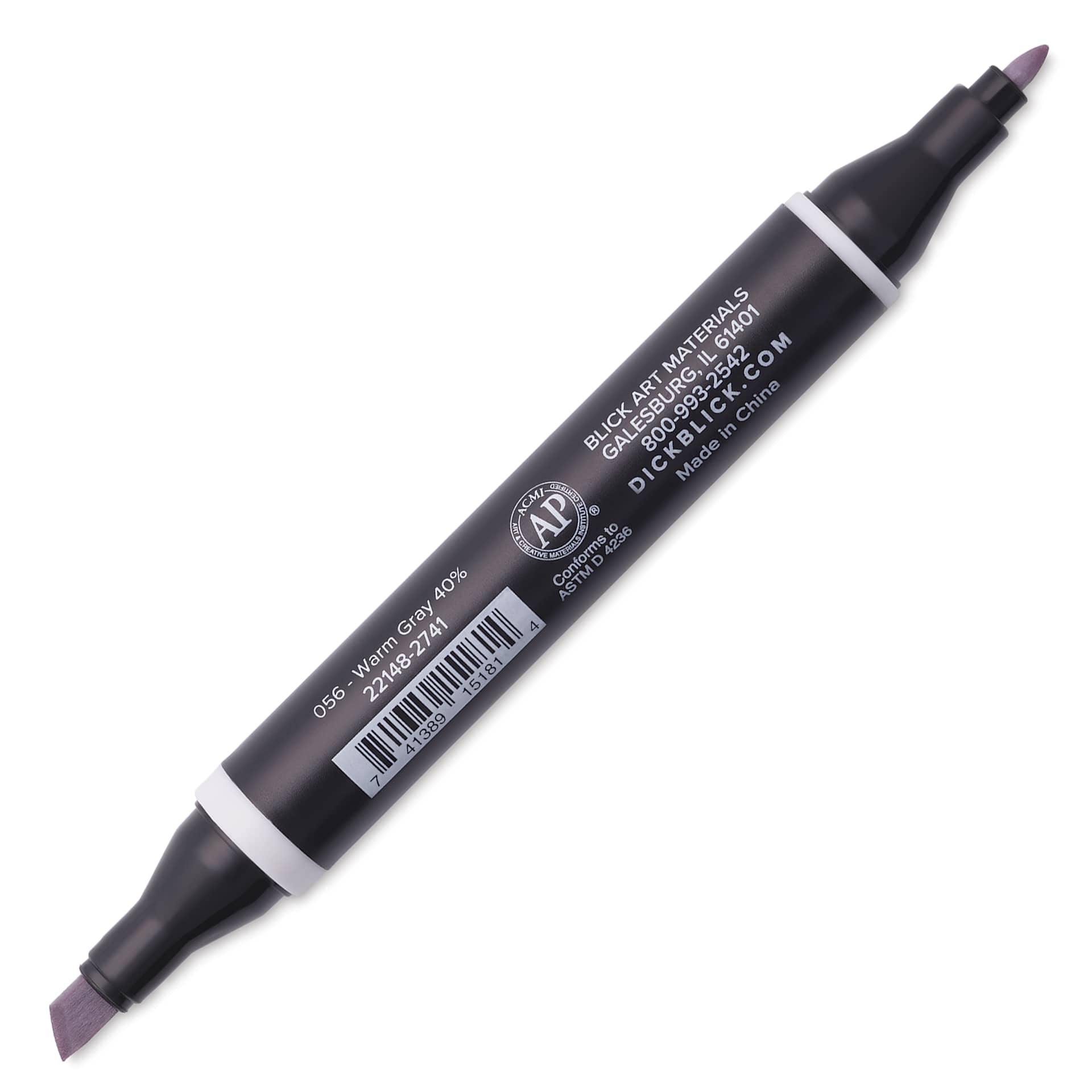 Blick Studio Alcohol Art Marker - 056 Warm Gray 40%, marker with caps off