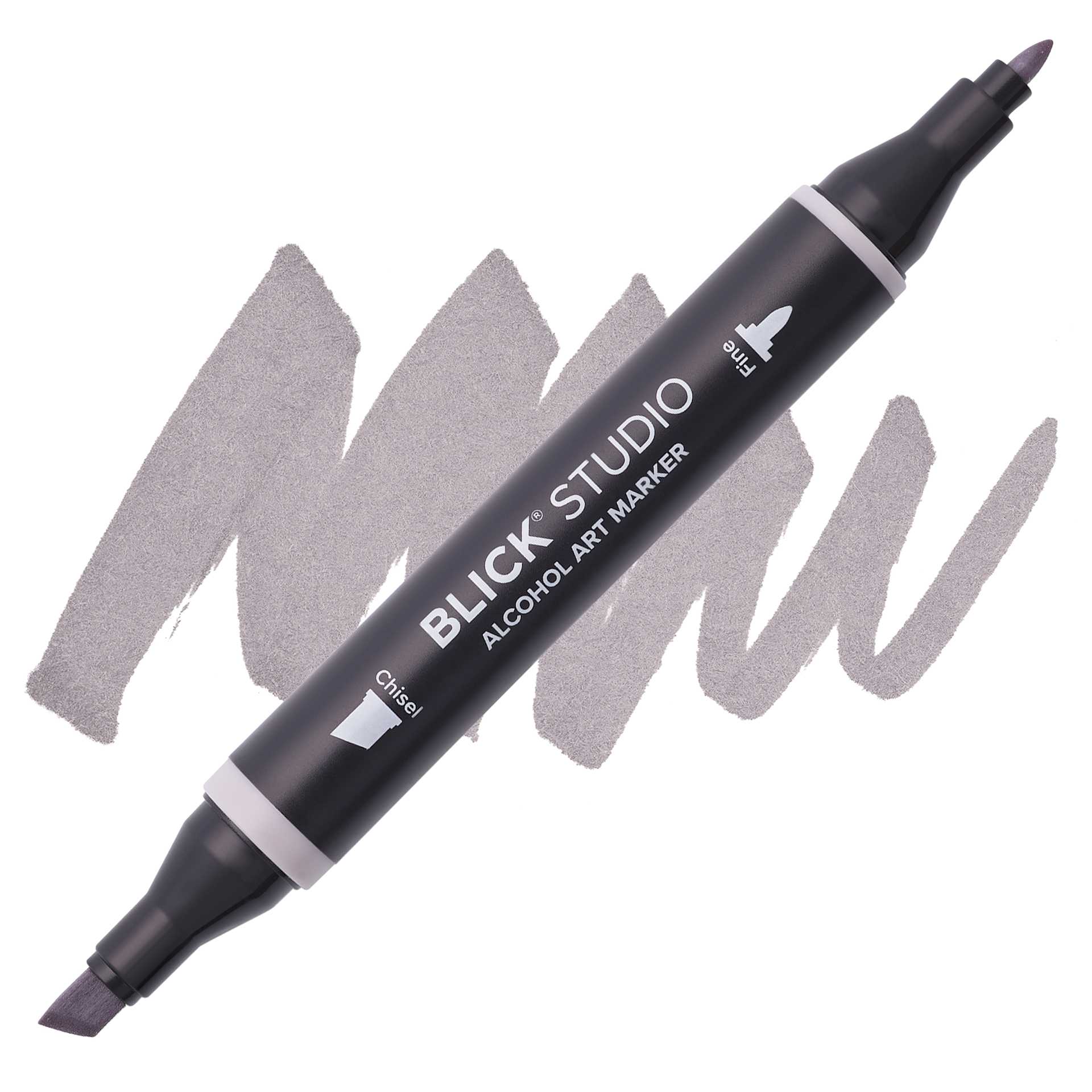 Blick Studio Alcohol Art Marker - 057 Warm Gray 50%, swatch and marker