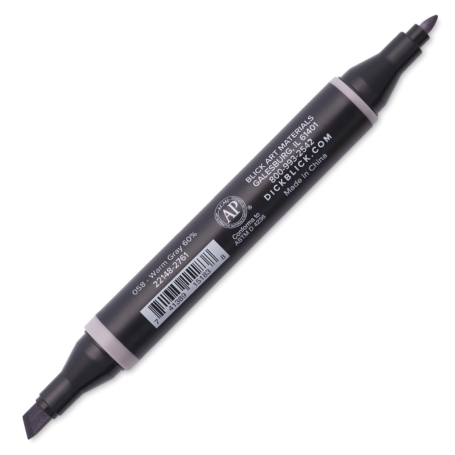 Blick Studio Alcohol Art Marker - 058 Warm Gray 60%, marker with caps off