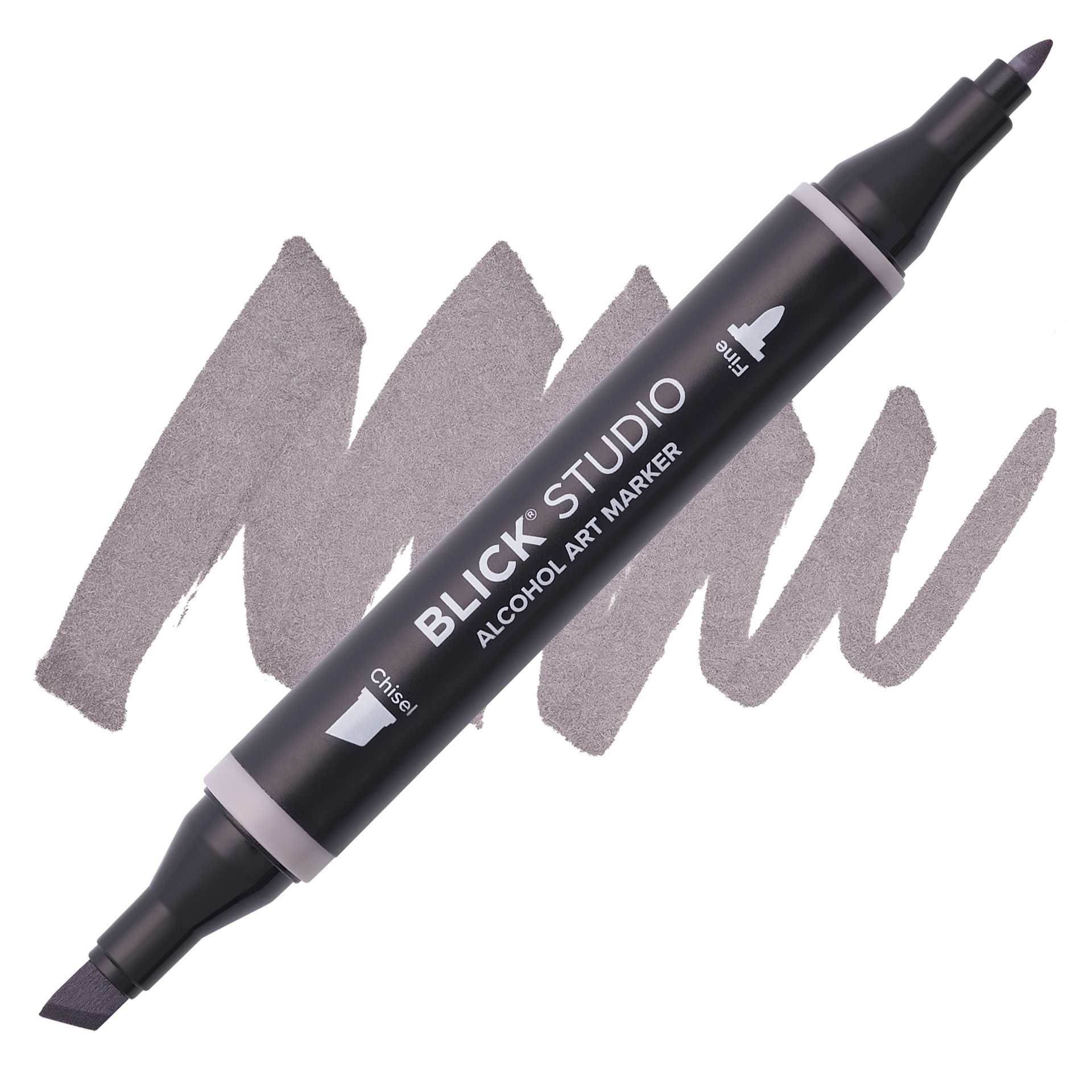 Blick Studio Alcohol Art Marker - 058 Warm Gray 60%, swatch with marker