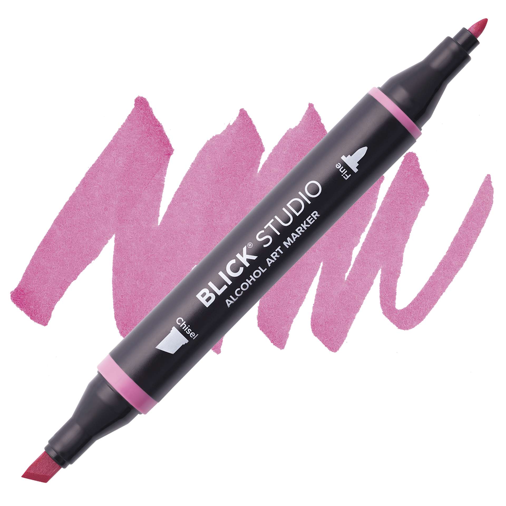 Blick Studio Alcohol Art Marker - 122 Orchid Pink, swatch and marker