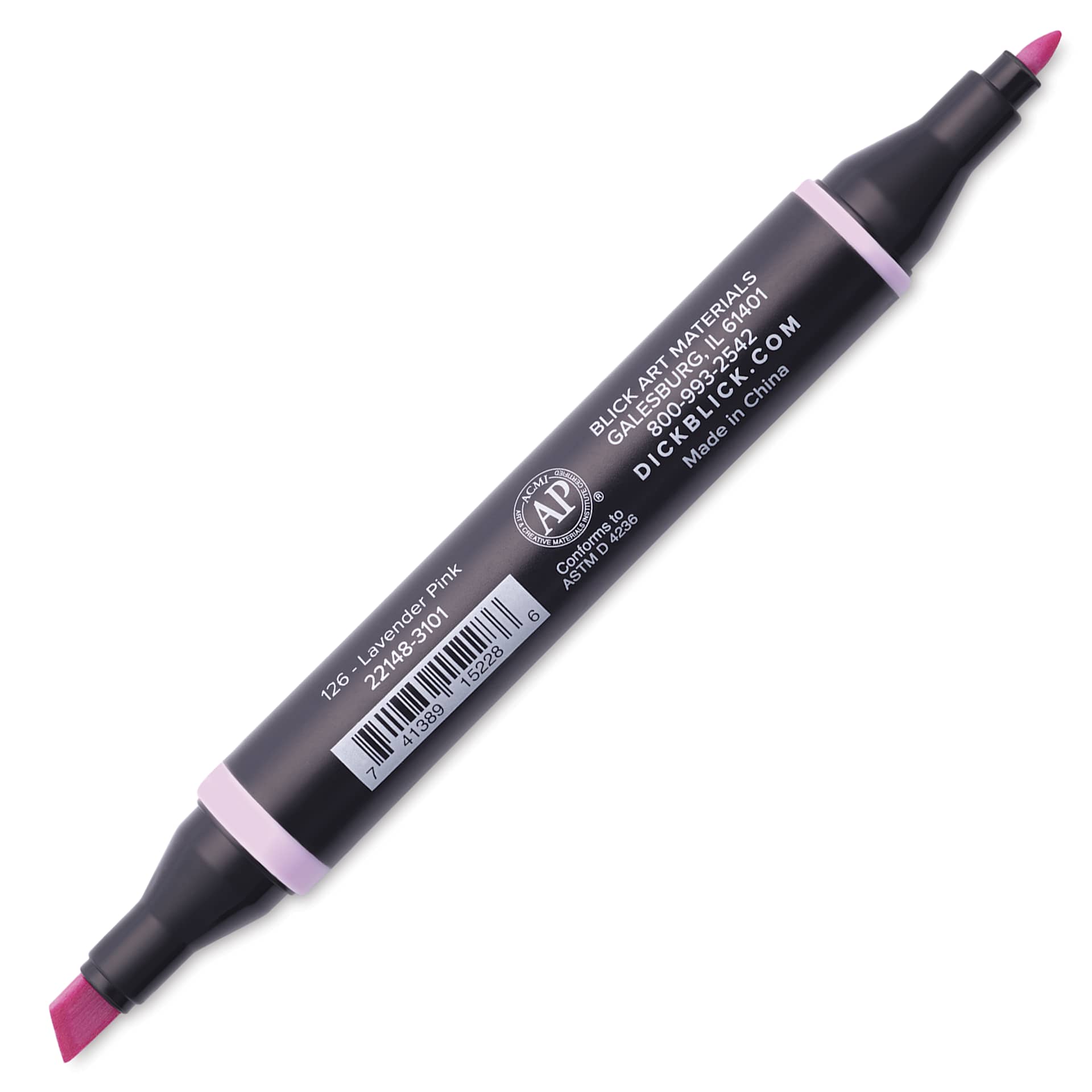 Blick Studio Alcohol Art Marker - 126 Lavender Pink, marker  with caps off
