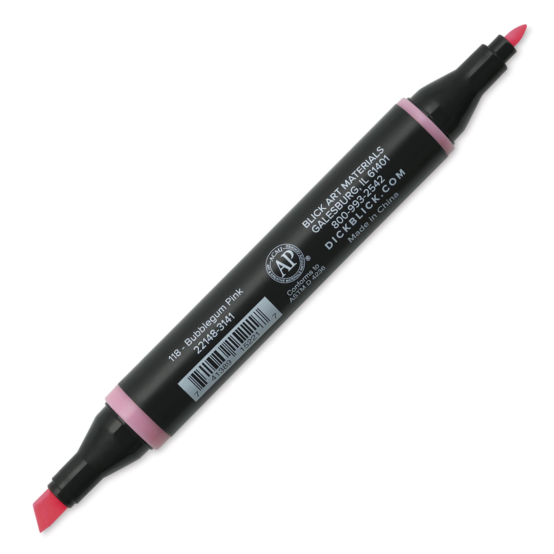 Blick Studio Alcohol Art Marker - 118 Bubblegum Pink, caps on