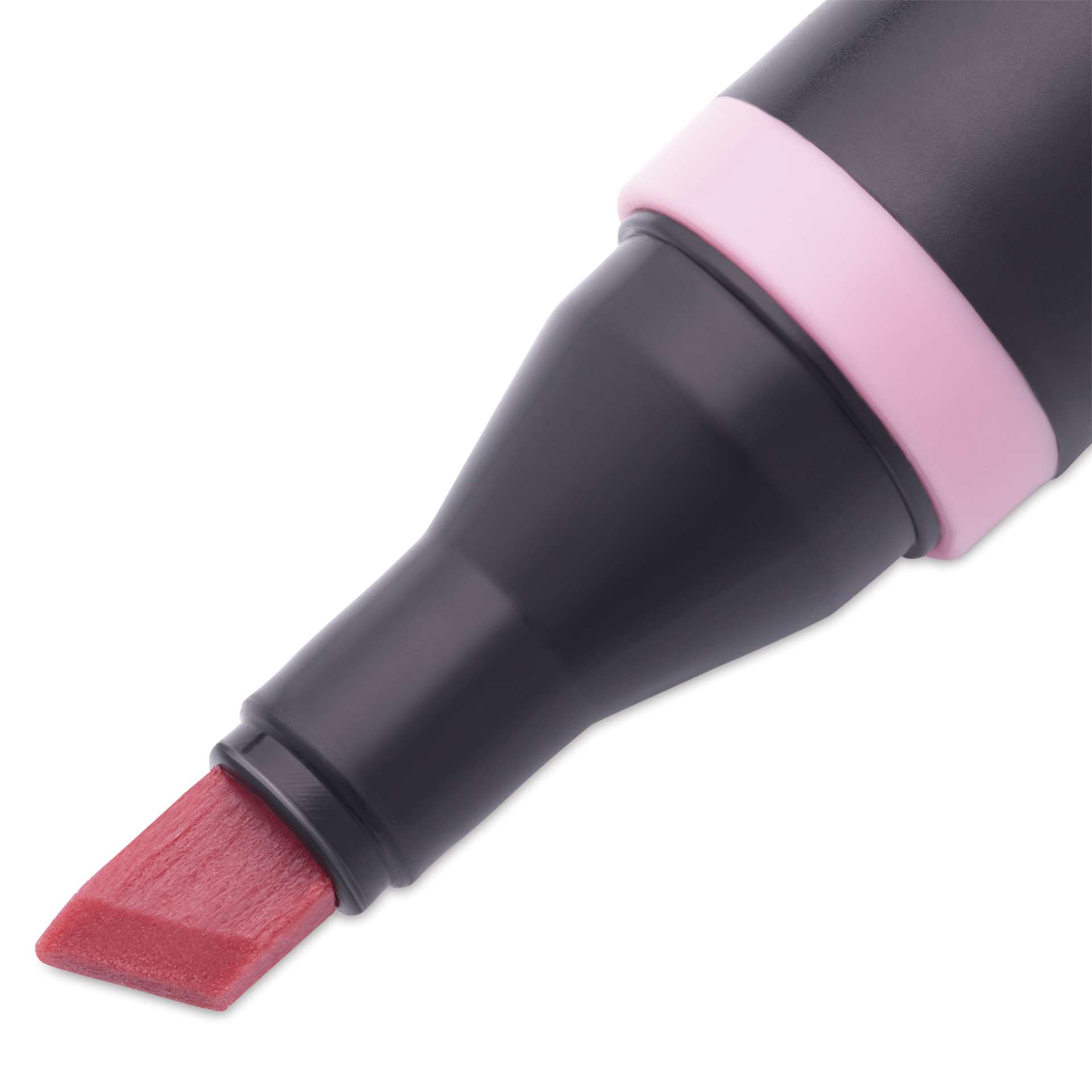 Blick Studio Alcohol Art Marker - 121 Carnation Pink. close-up of the chisel tip