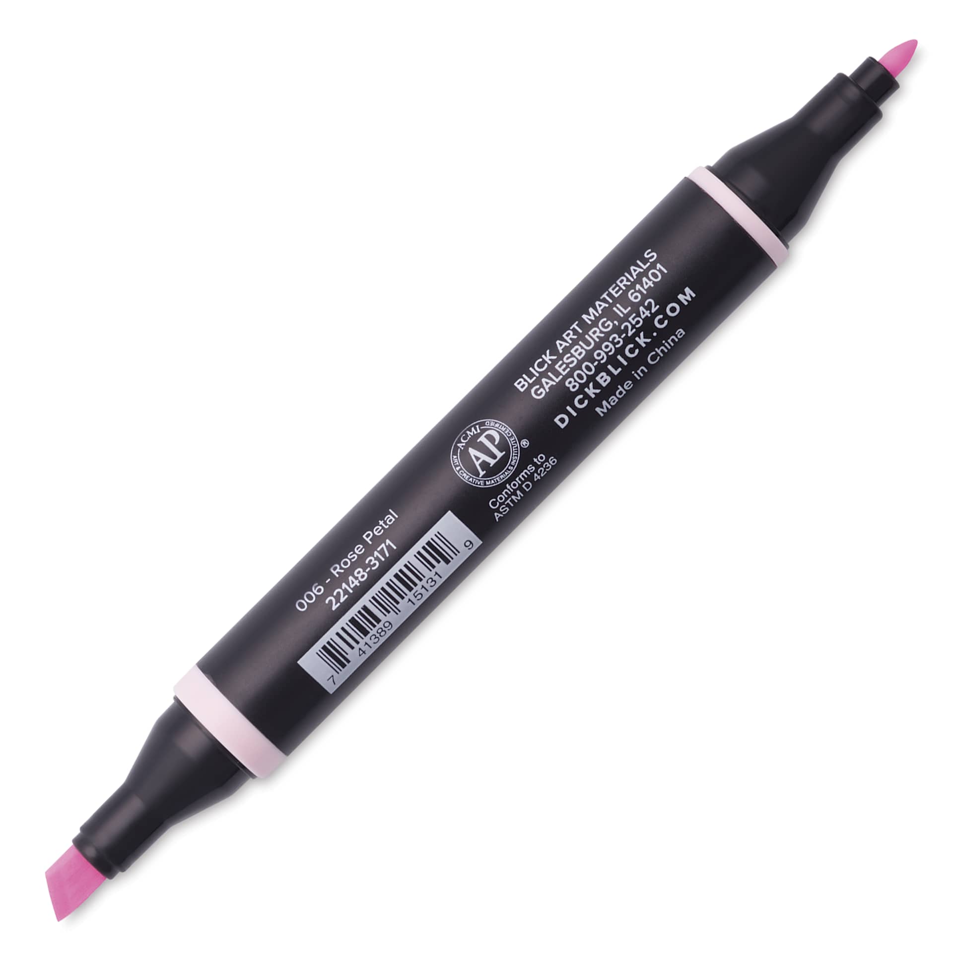 Blick Studio Alcohol Art Marker - 006 Rose Petal, marker with caps off