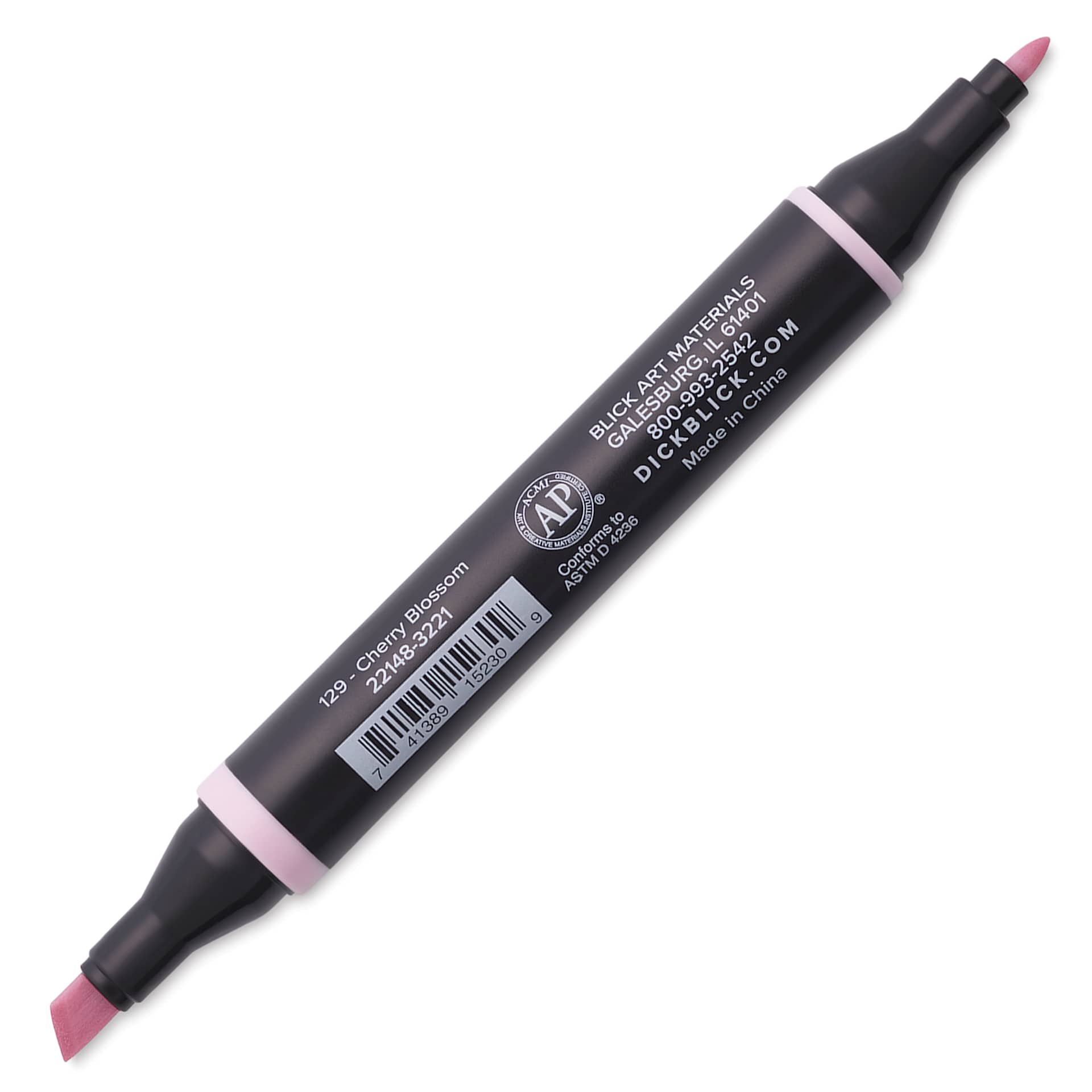Blick Studio Alcohol Art Marker - 129 Cherry Blossom, marker with caps off